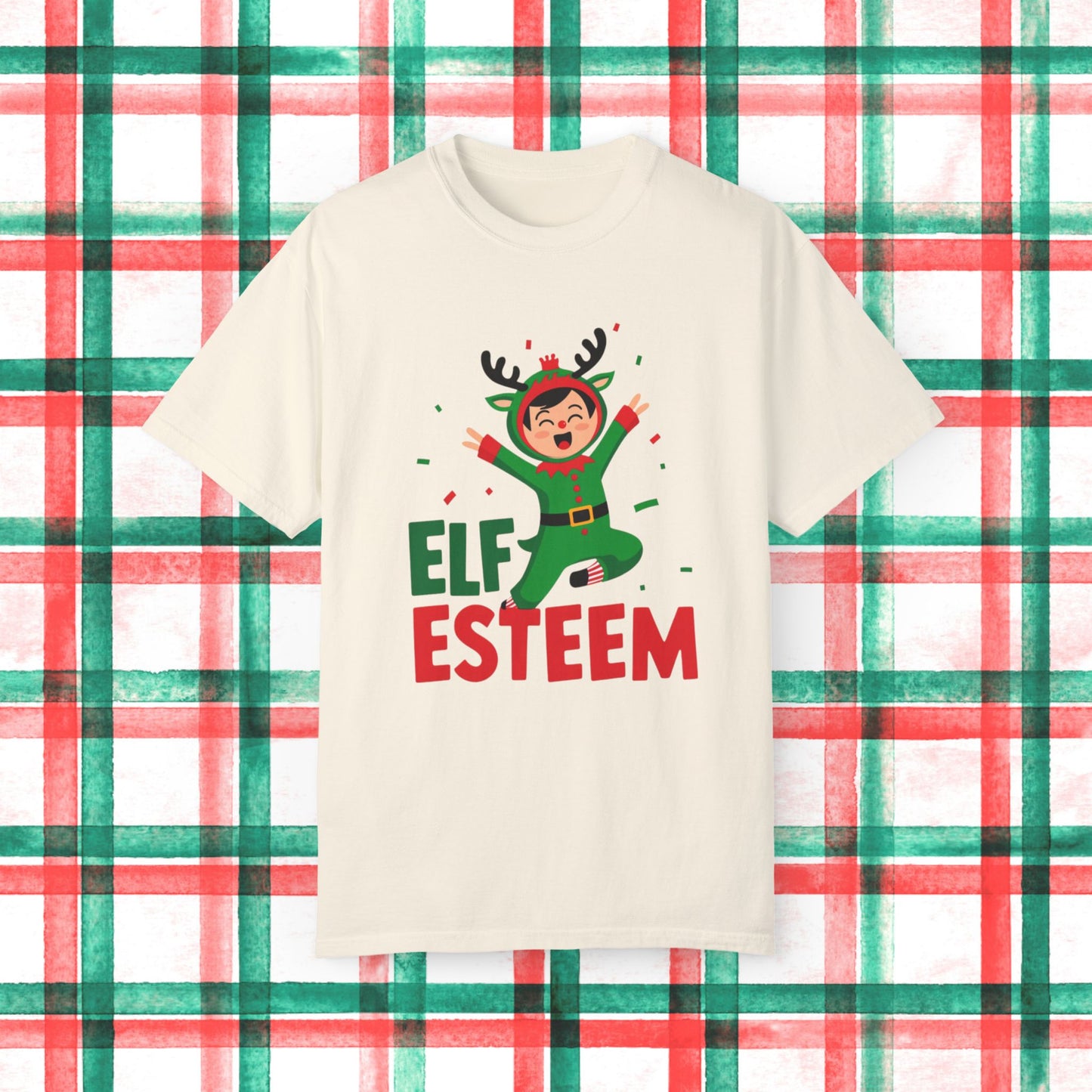 Elf Esteem Christmas T-Shirt, Holiday Cheer Tee, Funny Elf Shirt, Festive Graphic Tee, Xmas Celebration Top, Fun Christmas Gift Idea