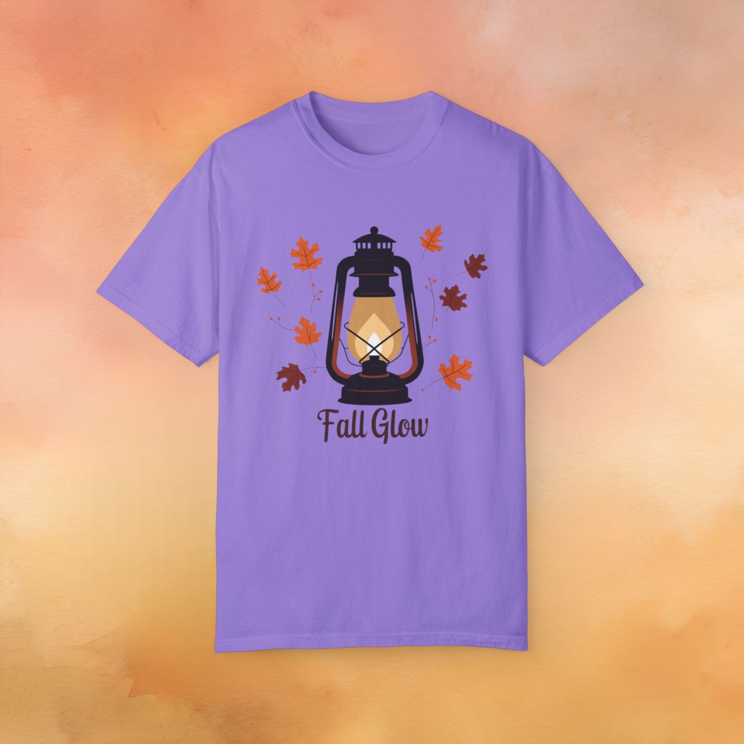 Fall Glow Lantern Graphic Tee, Autumn Lantern T-Shirt, Cute Fall Leaves Shirt, Cozy Fall Vibes Tee, Autumn Season T-Shirt