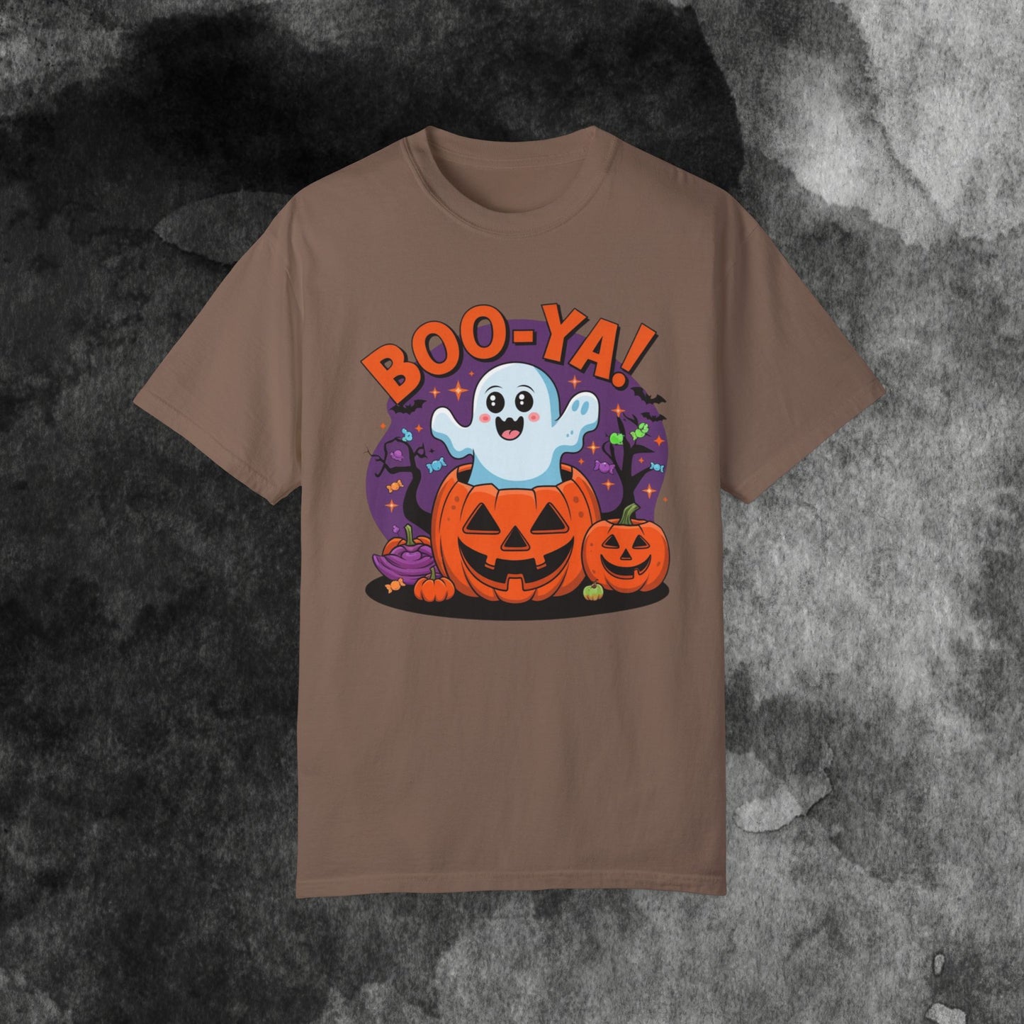 Cute Ghost Halloween T-Shirt, Boo-Ya Pumpkin Design, Spooky Halloween Shirt, Funny Ghost Tee, Halloween Party Shirt, Ghost Pumpkin Tee