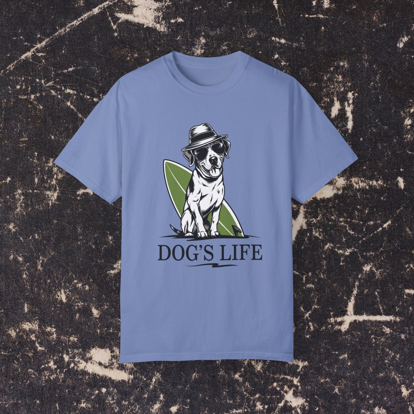 Cool Dog with Sunglasses and Hat Graphic T-Shirt, Dog's Life Casual Wear, Graphic Tee for Dog Lovers, Fun and Stylish Shirt