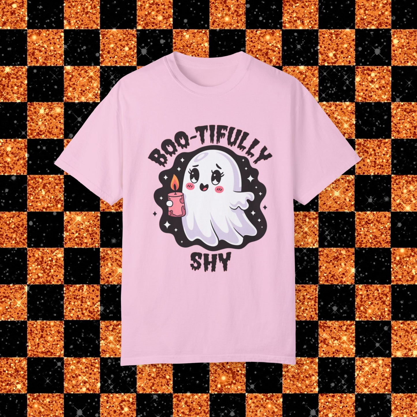 Ghost T-Shirt Boo-tifully Shy Halloween Shirt Cute Ghost Graphic Tee Spooky Season Fun Halloween Clothing Gift for Ghost Lovers