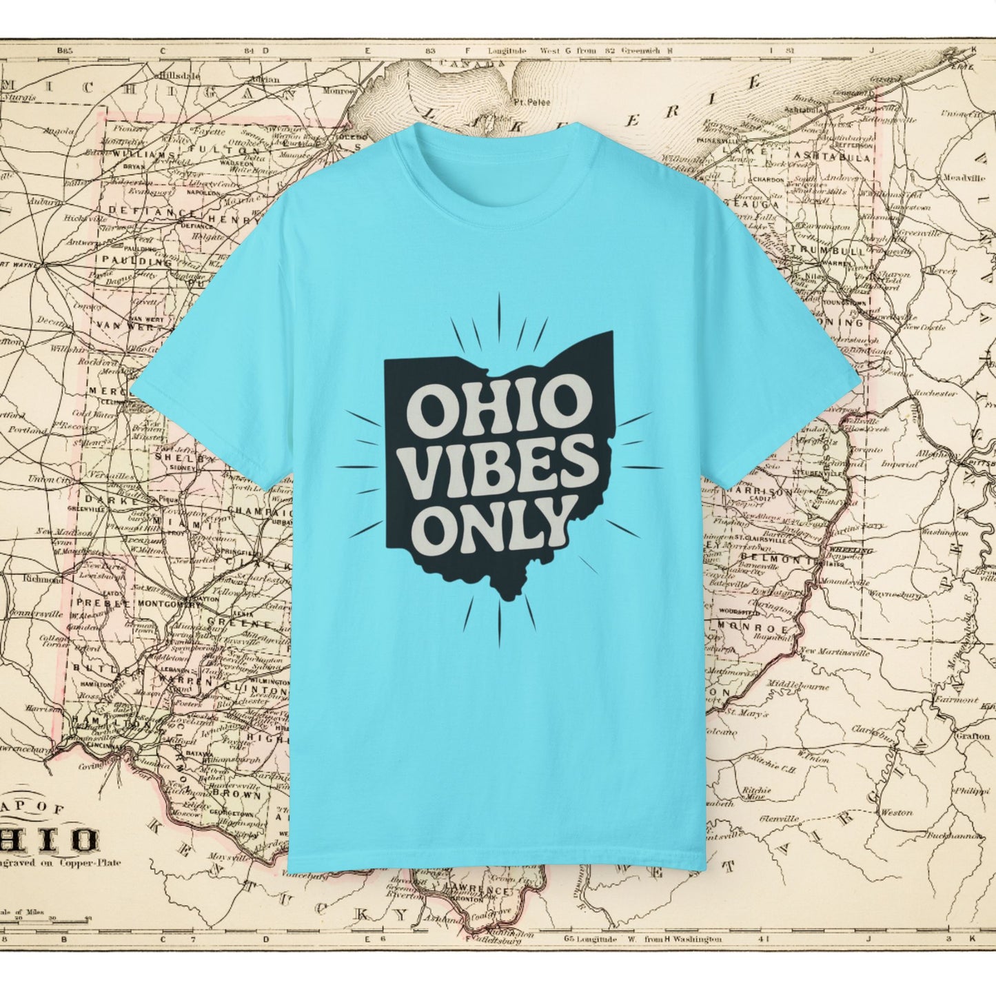 Ohio Vibes Only T-Shirt, Fun Ohio Graphic Tee, Ohio Pride Shirt, Trendy Ohio Apparel, State Love T-Shirt