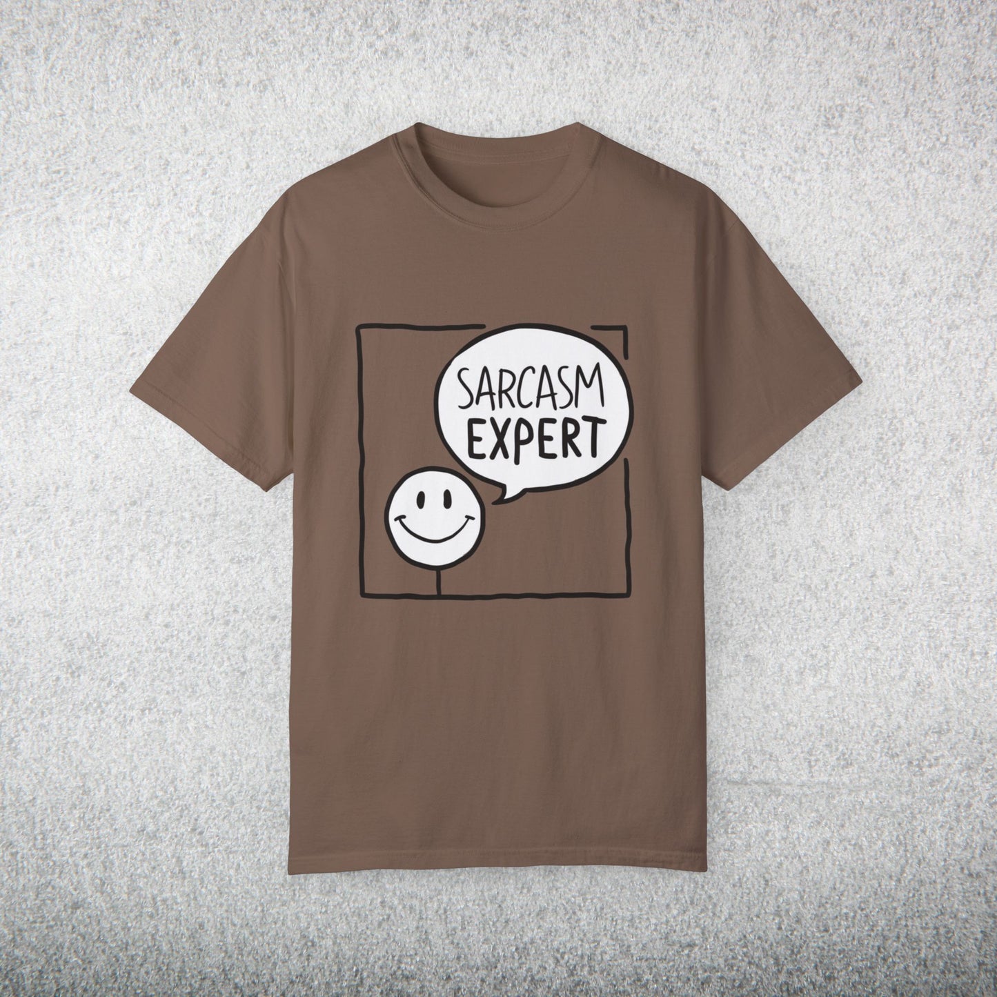 Funny Sarcasm Expert T-Shirt, Smiley Face Graphic Tee, Humor Shirt Gift, Sarcastic Quote Top, Casual Wear Statement Apparel