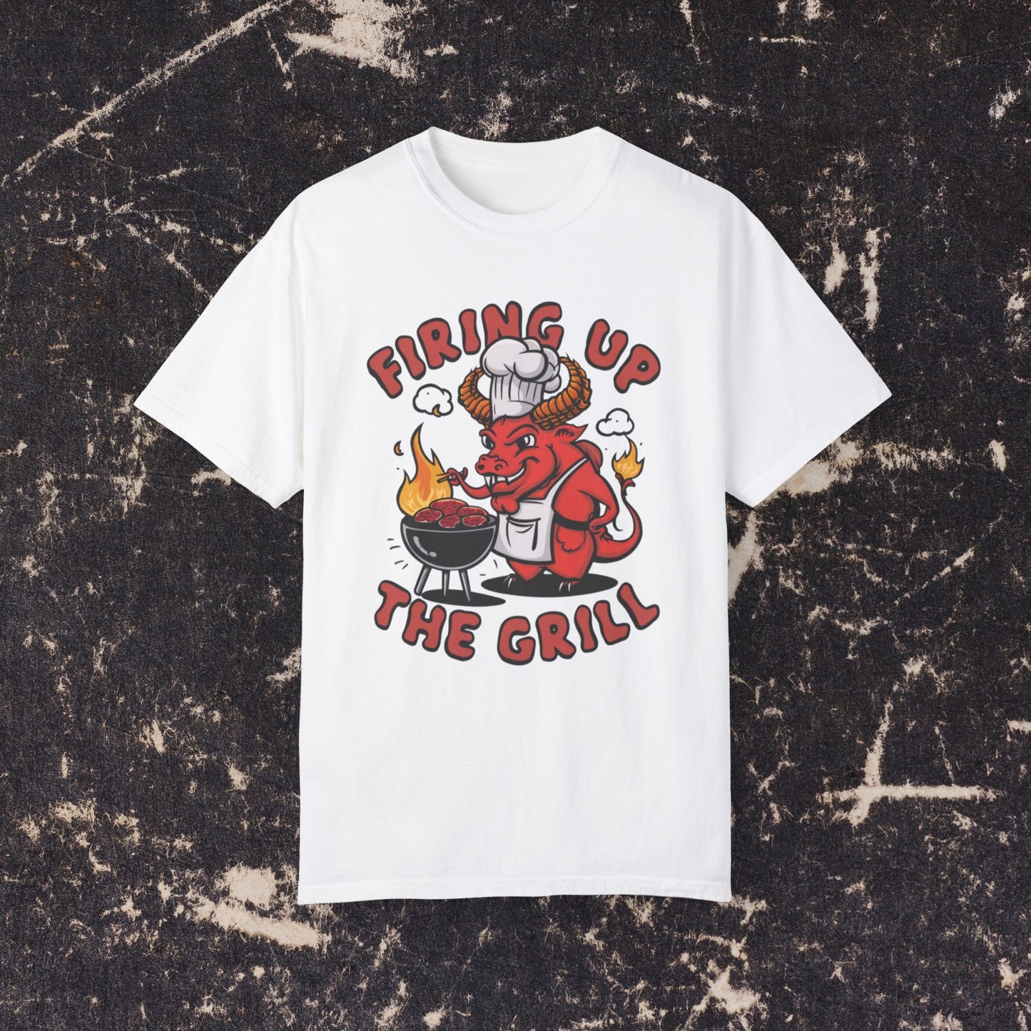 Funny BBQ T-Shirt, Firing Up The Grill Shirt, Grill Master Tee, Chef Demon Graphic Shirt, Summer BBQ Shirt, Cookout T-Shirt