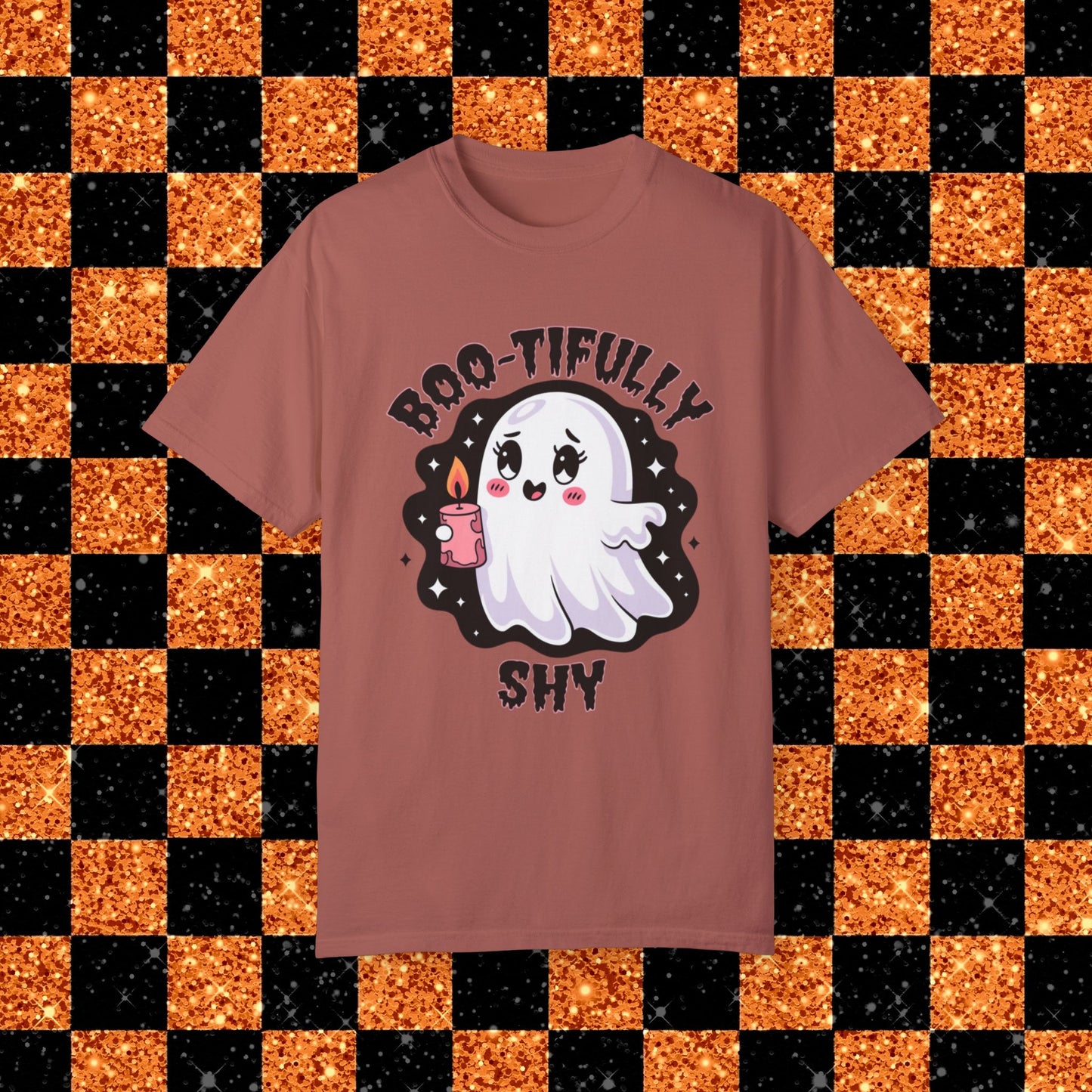 Ghost T-Shirt Boo-tifully Shy Halloween Shirt Cute Ghost Graphic Tee Spooky Season Fun Halloween Clothing Gift for Ghost Lovers