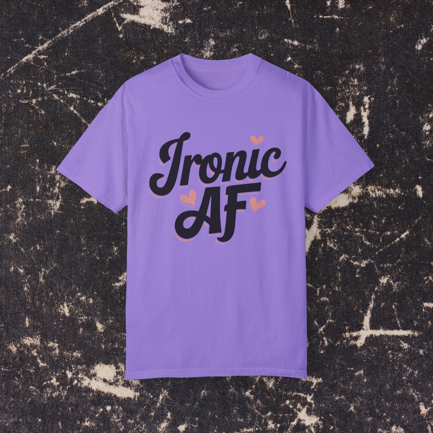 Ironic AF Shirt Funny Graphic Tee Casual Humor T-Shirt Trendy Quote Top Cute Love Hearts Design Apparel Gift