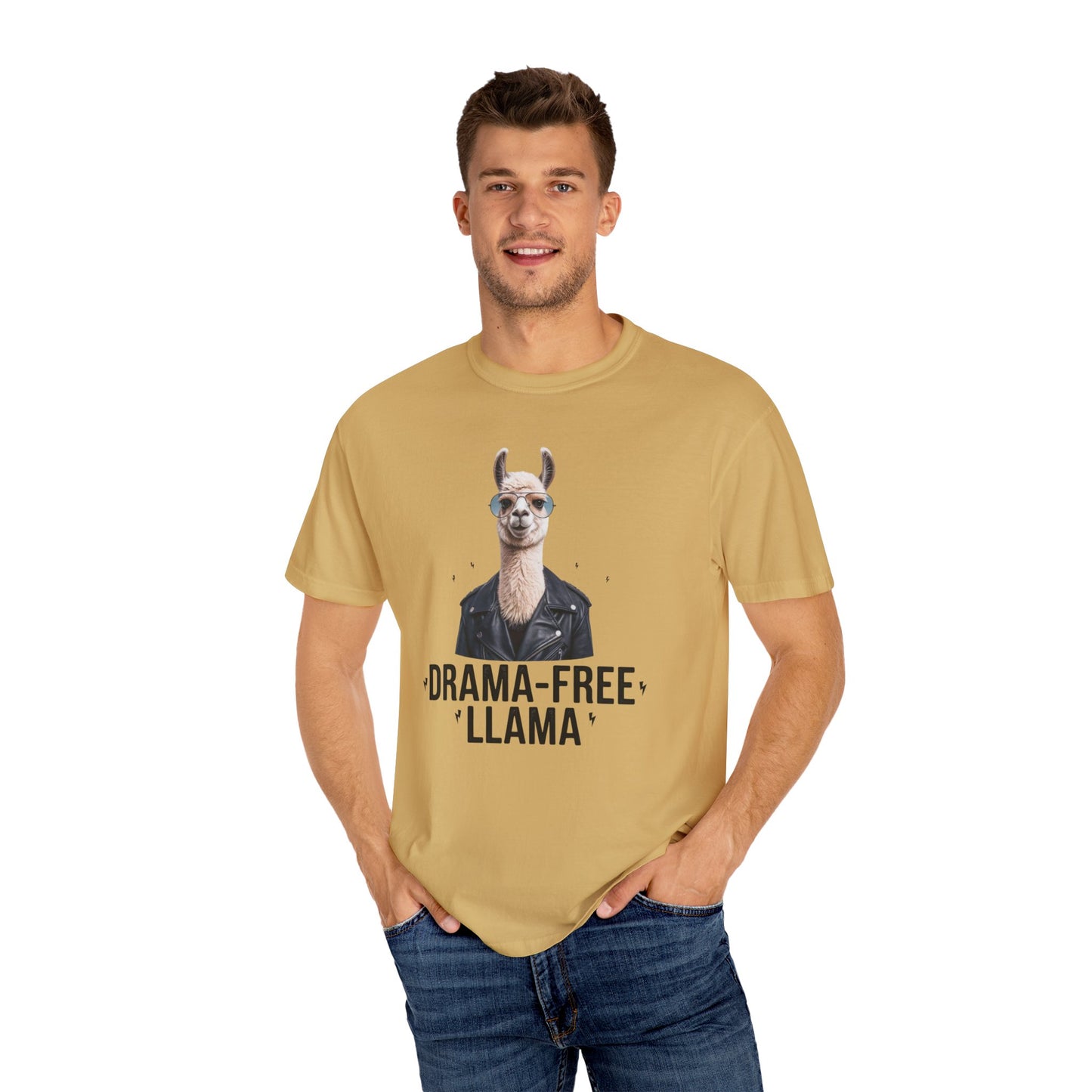 Drama-Free Llama Graphic T-Shirt, Funny Animal Lover Tee, Cool Llama Shirt, Stylish Llama Graphic Tee, Unique Gift for Llama Lovers