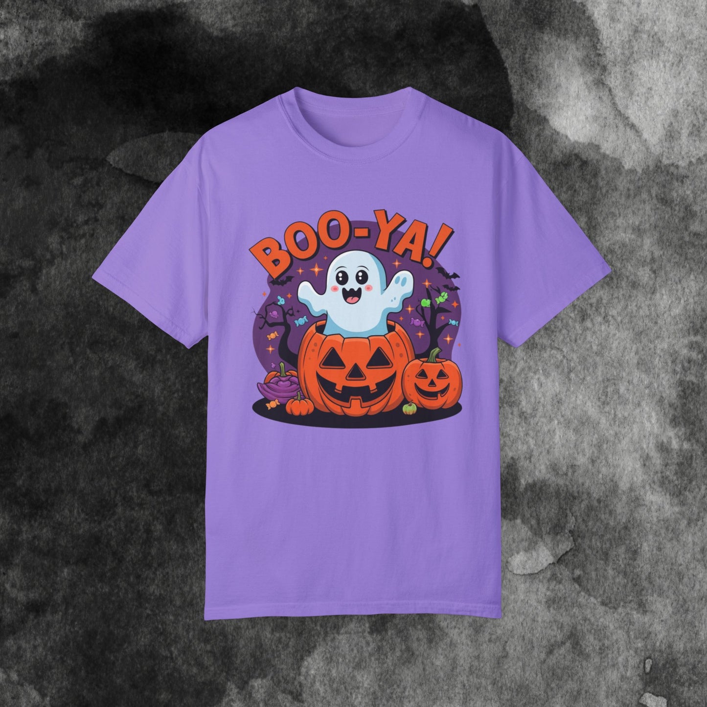 Cute Ghost Halloween T-Shirt, Boo-Ya Pumpkin Design, Spooky Halloween Shirt, Funny Ghost Tee, Halloween Party Shirt, Ghost Pumpkin Tee