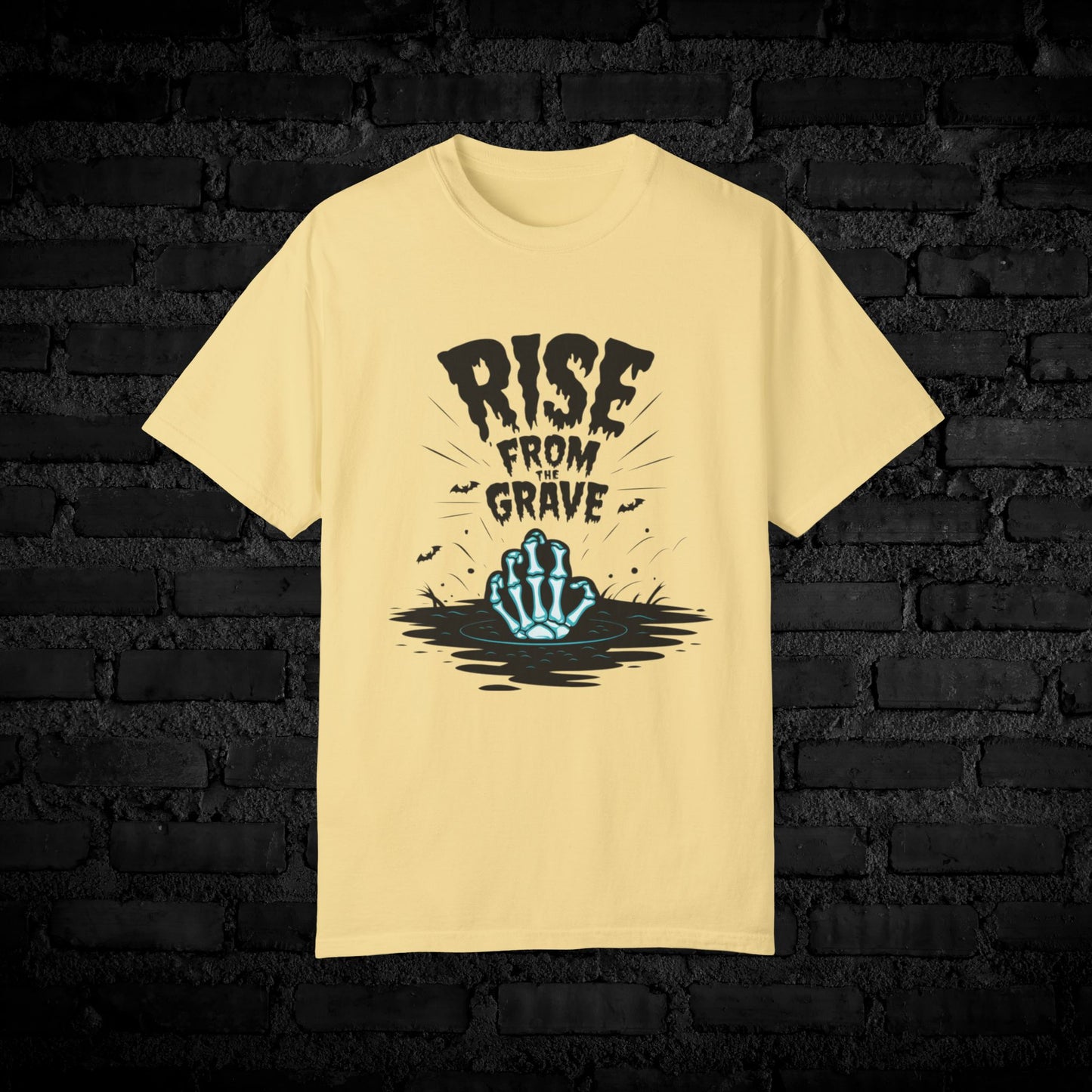 Halloween Rise From The Grave T-Shirt, Horror Themed Graphic Tee, Skeleton Hand Rising, Spooky Seasonal Apparel, Unique Halloween Shirt