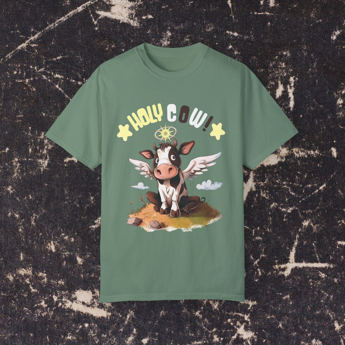 Holy Cow Angel Wings Graphic Tee, Funny Cow T-Shirt, Cute Angel Cow Design, Cow Lover Shirt, Farm Animal Fun T-Shirts, Gift Ideas