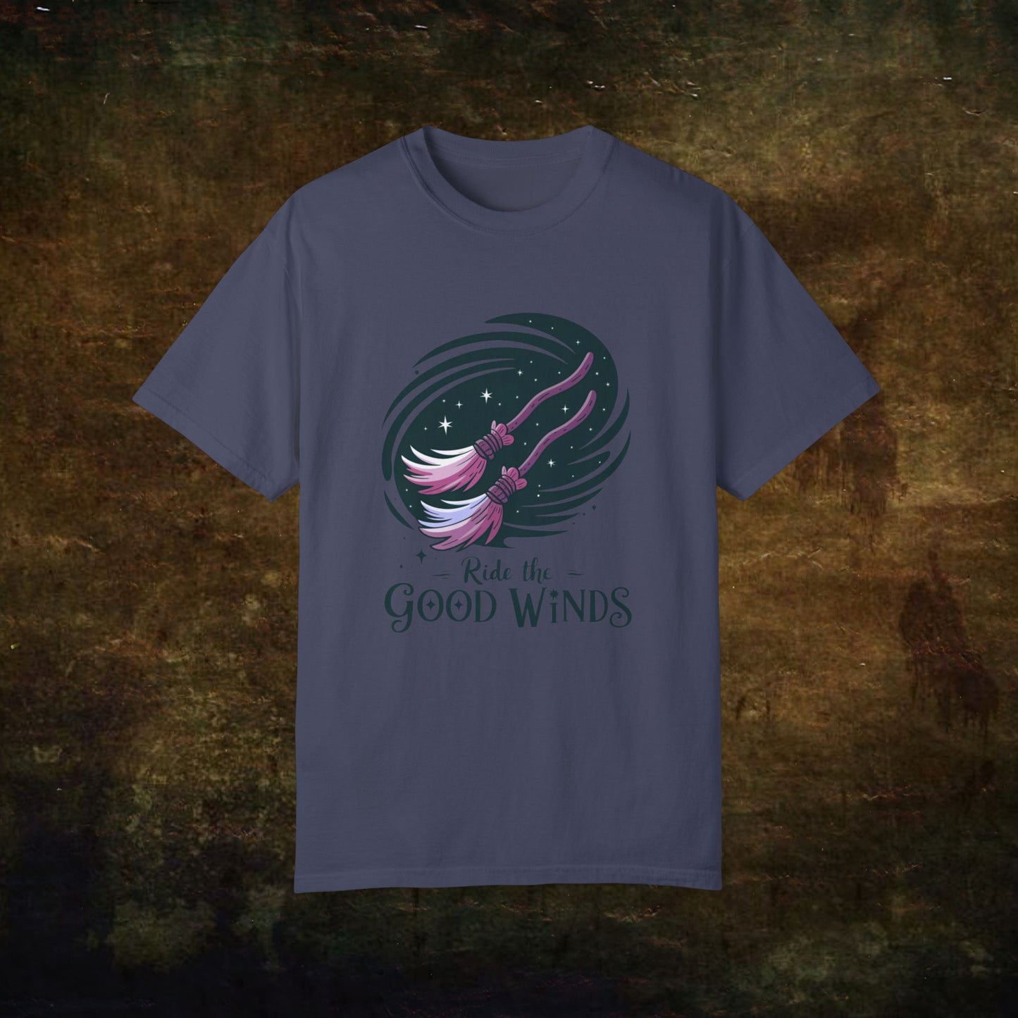 Funny Witchy T-Shirt, Halloween Witch Broomstick Tee, Ride the Good Winds Shirt, Halloween Costume Top, Spooky Season T-Shirt