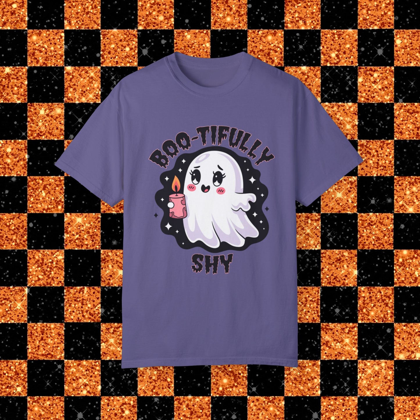 Ghost T-Shirt Boo-tifully Shy Halloween Shirt Cute Ghost Graphic Tee Spooky Season Fun Halloween Clothing Gift for Ghost Lovers