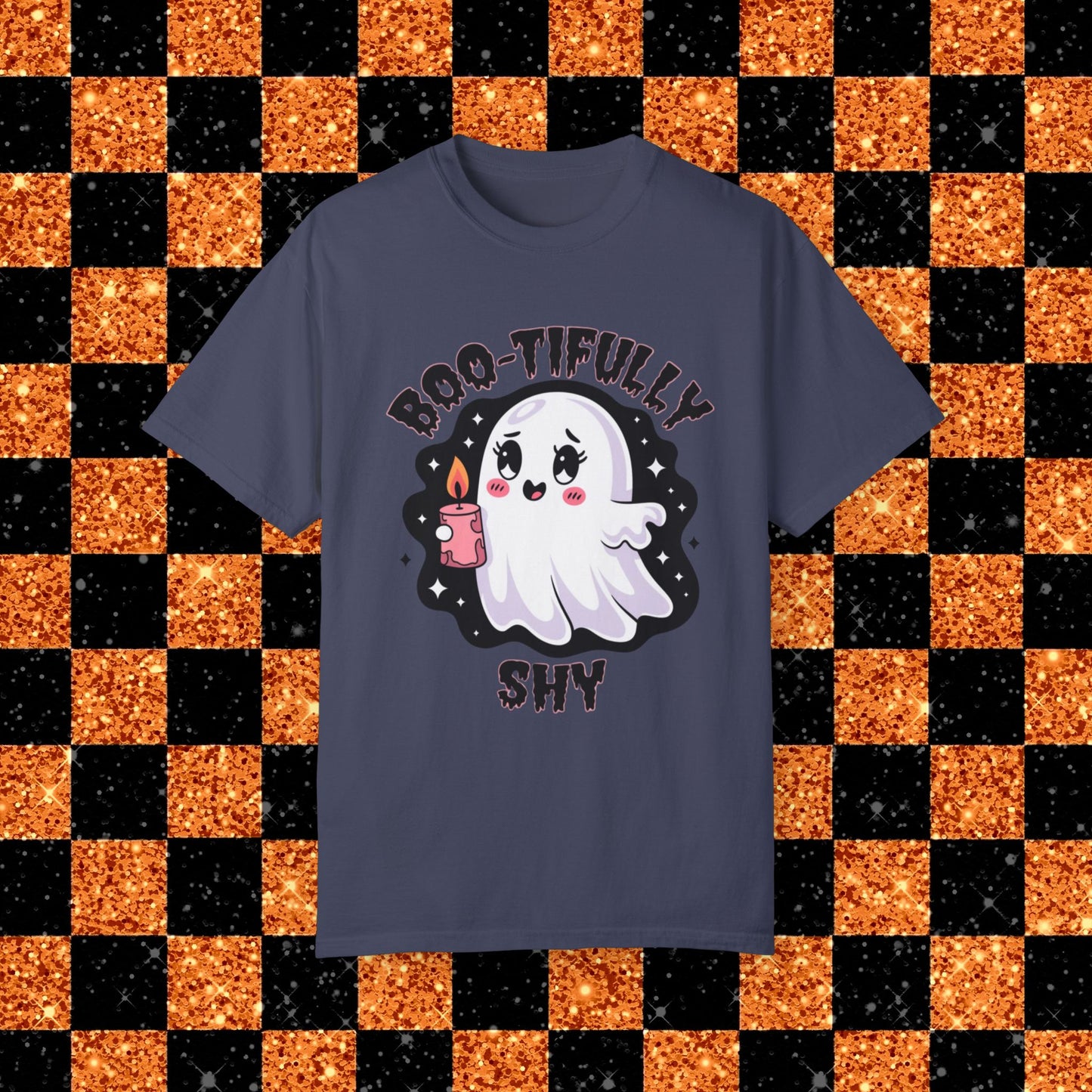 Ghost T-Shirt Boo-tifully Shy Halloween Shirt Cute Ghost Graphic Tee Spooky Season Fun Halloween Clothing Gift for Ghost Lovers