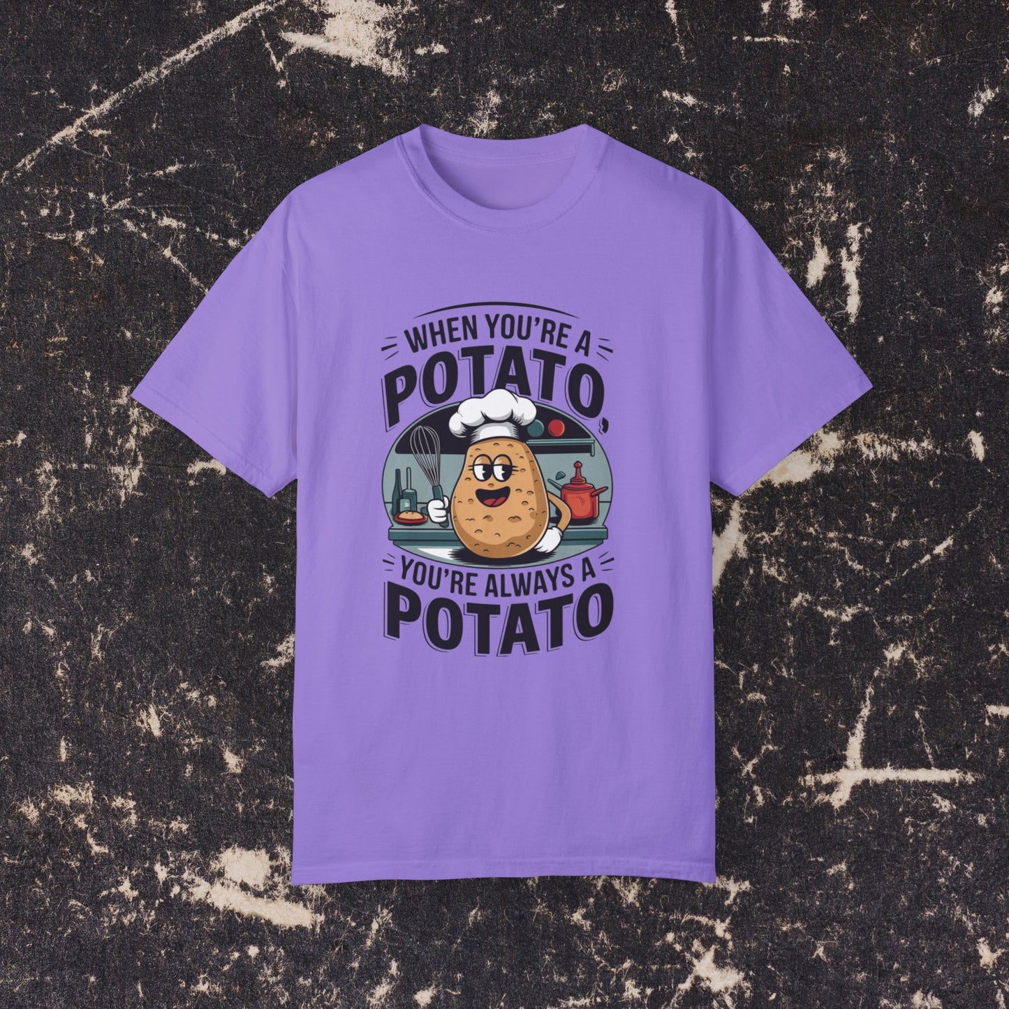 Funny Potato Chef T-Shirt, Humorous Cooking Graphic Tee, Always A Potato Shirt, Cute Baking Potato Design, Chef Lover Gift