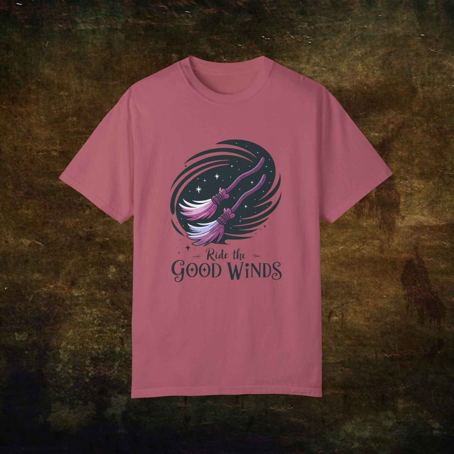 Funny Witchy T-Shirt, Halloween Witch Broomstick Tee, Ride the Good Winds Shirt, Halloween Costume Top, Spooky Season T-Shirt