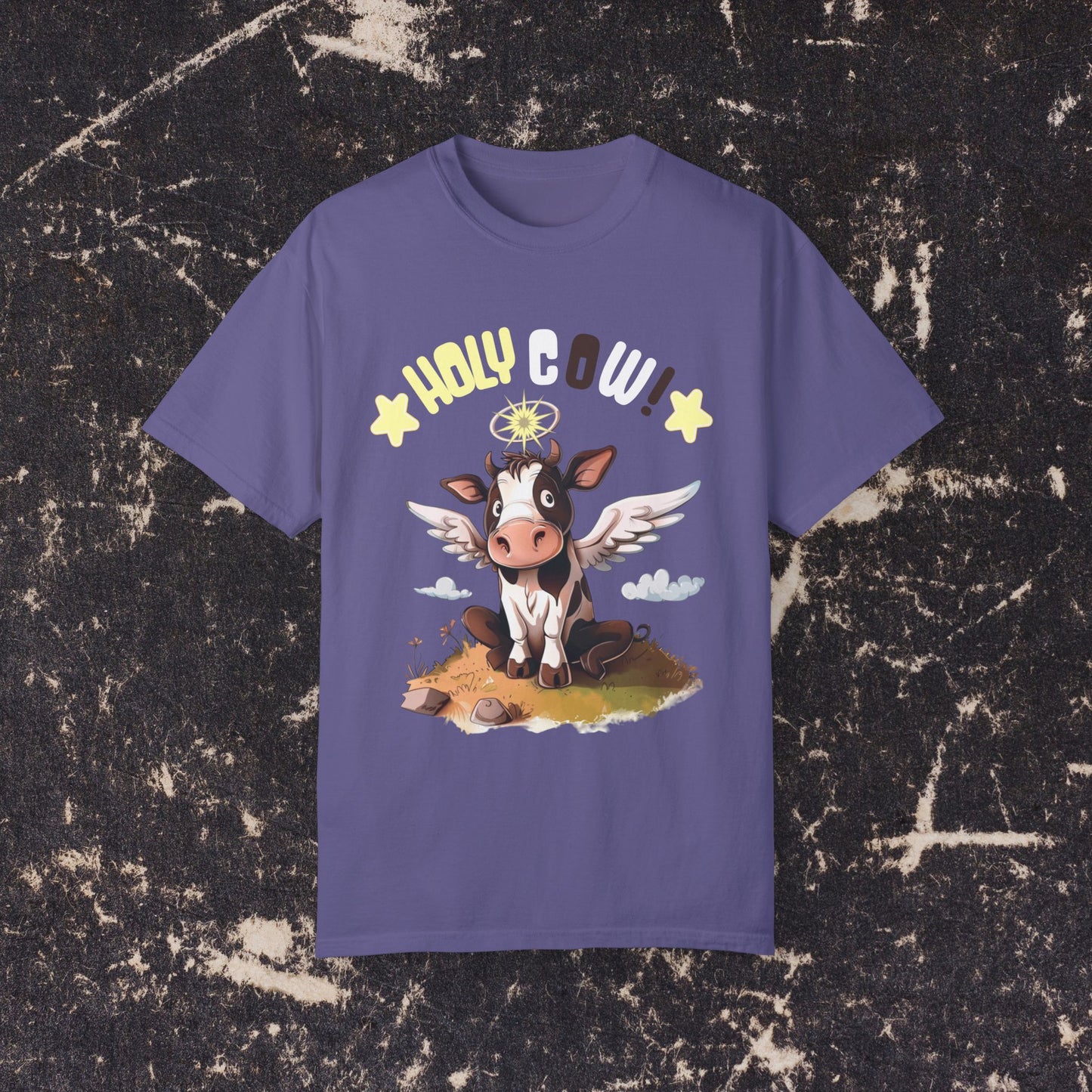 Holy Cow Angel Wings Graphic Tee, Funny Cow T-Shirt, Cute Angel Cow Design, Cow Lover Shirt, Farm Animal Fun T-Shirts, Gift Ideas