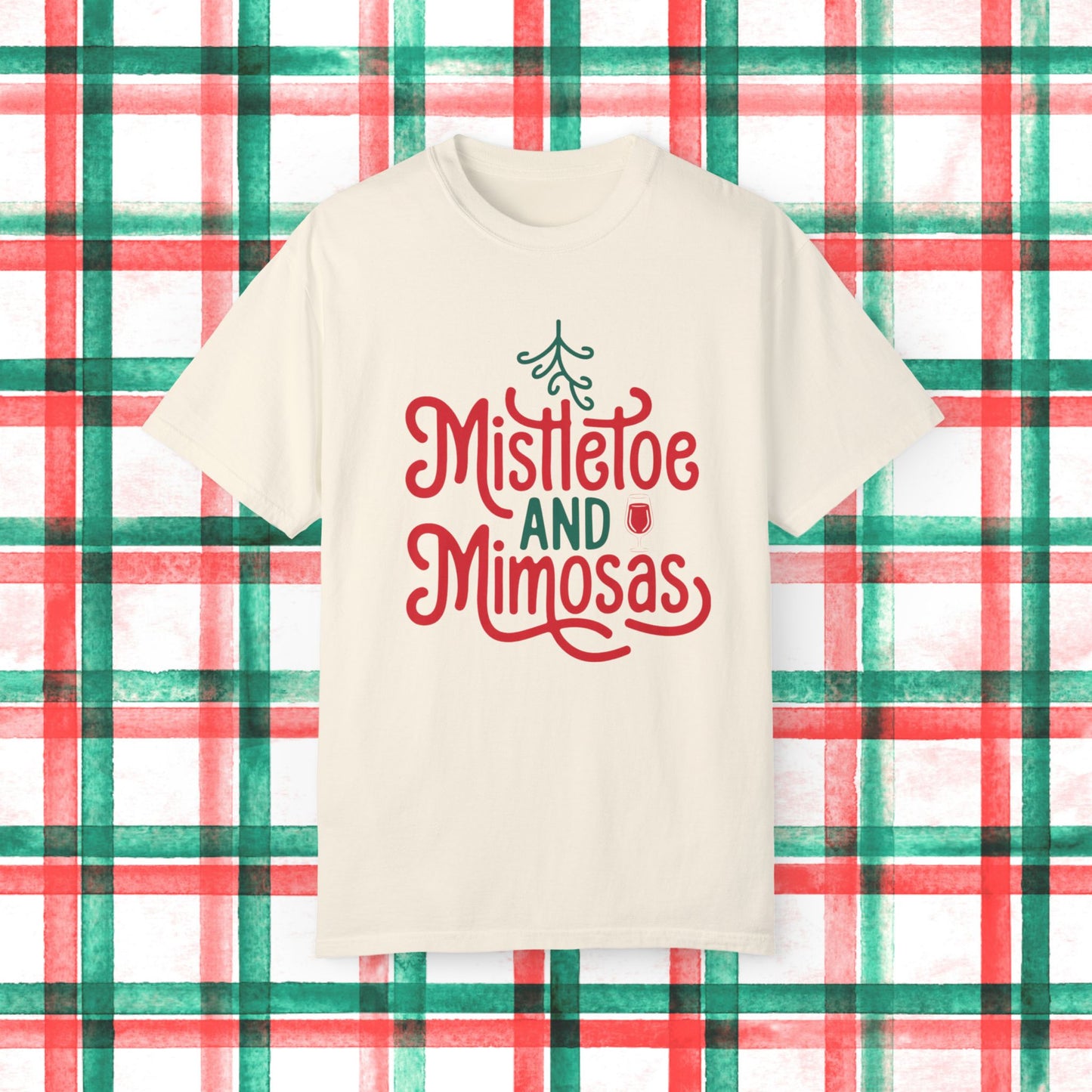 Mistletoe and Mimosas T-Shirt, Funny Christmas Shirt, Holiday Party Tee, Festive Apparel, Unique Gift, Xmas Celebration Top