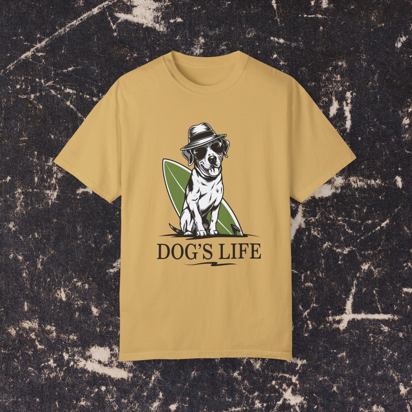 Cool Dog with Sunglasses and Hat Graphic T-Shirt, Dog's Life Casual Wear, Graphic Tee for Dog Lovers, Fun and Stylish Shirt