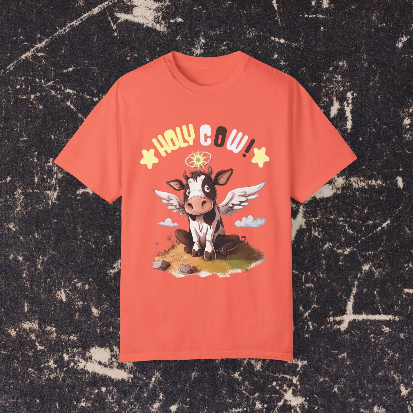 Holy Cow Angel Wings Graphic Tee, Funny Cow T-Shirt, Cute Angel Cow Design, Cow Lover Shirt, Farm Animal Fun T-Shirts, Gift Ideas