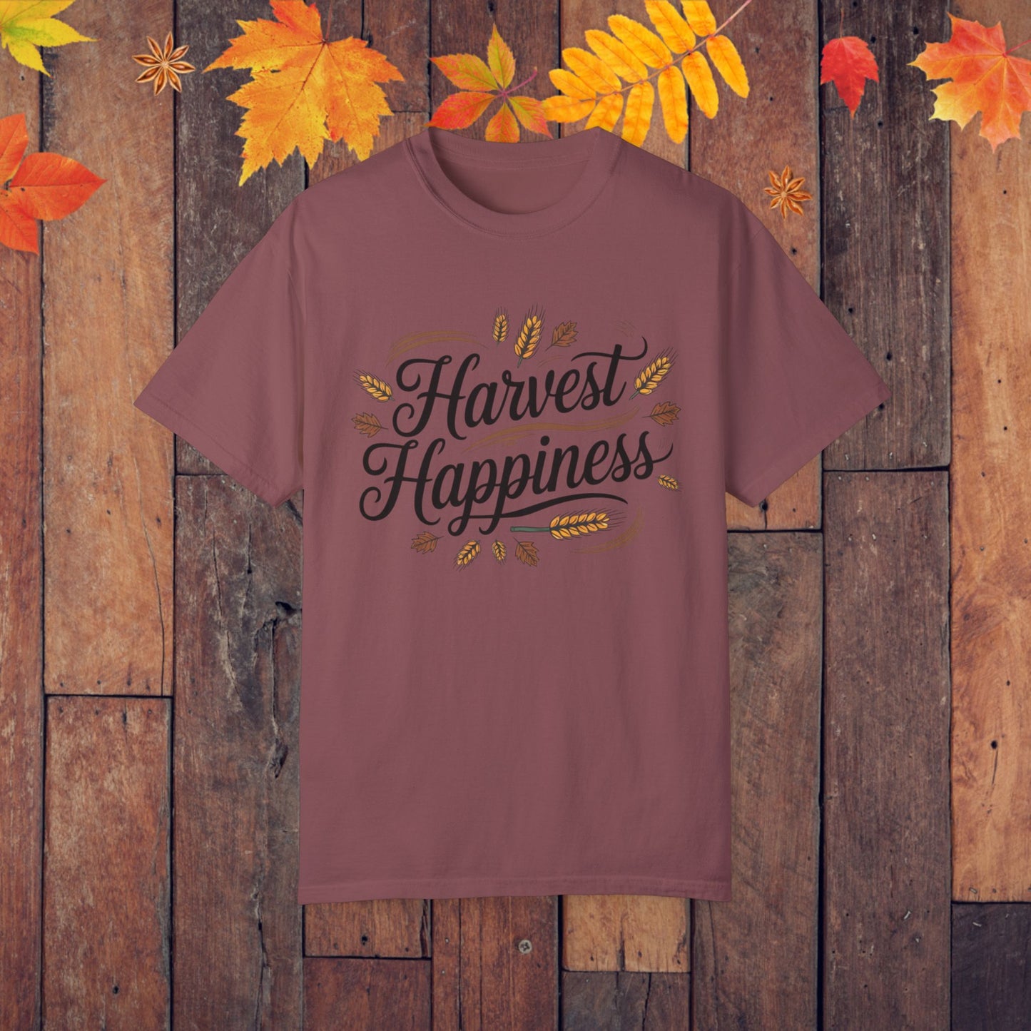 Harvest Happiness T-Shirt, Fall Themed Tee, Thanksgiving T-Shirt, Autumn Vibes Top, Rustic Harvest Shirt, Cozy Fall T-Shirt