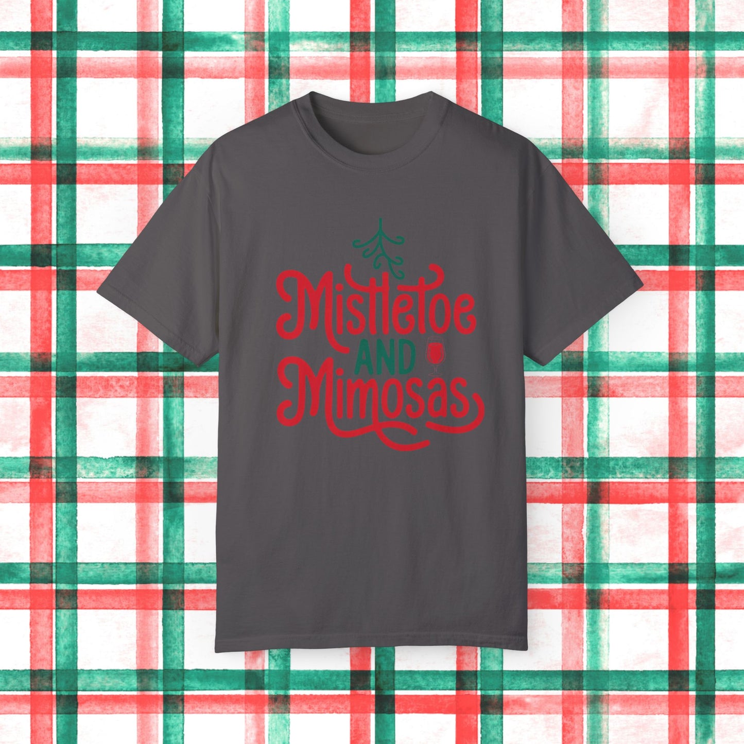 Mistletoe and Mimosas T-Shirt, Funny Christmas Shirt, Holiday Party Tee, Festive Apparel, Unique Gift, Xmas Celebration Top