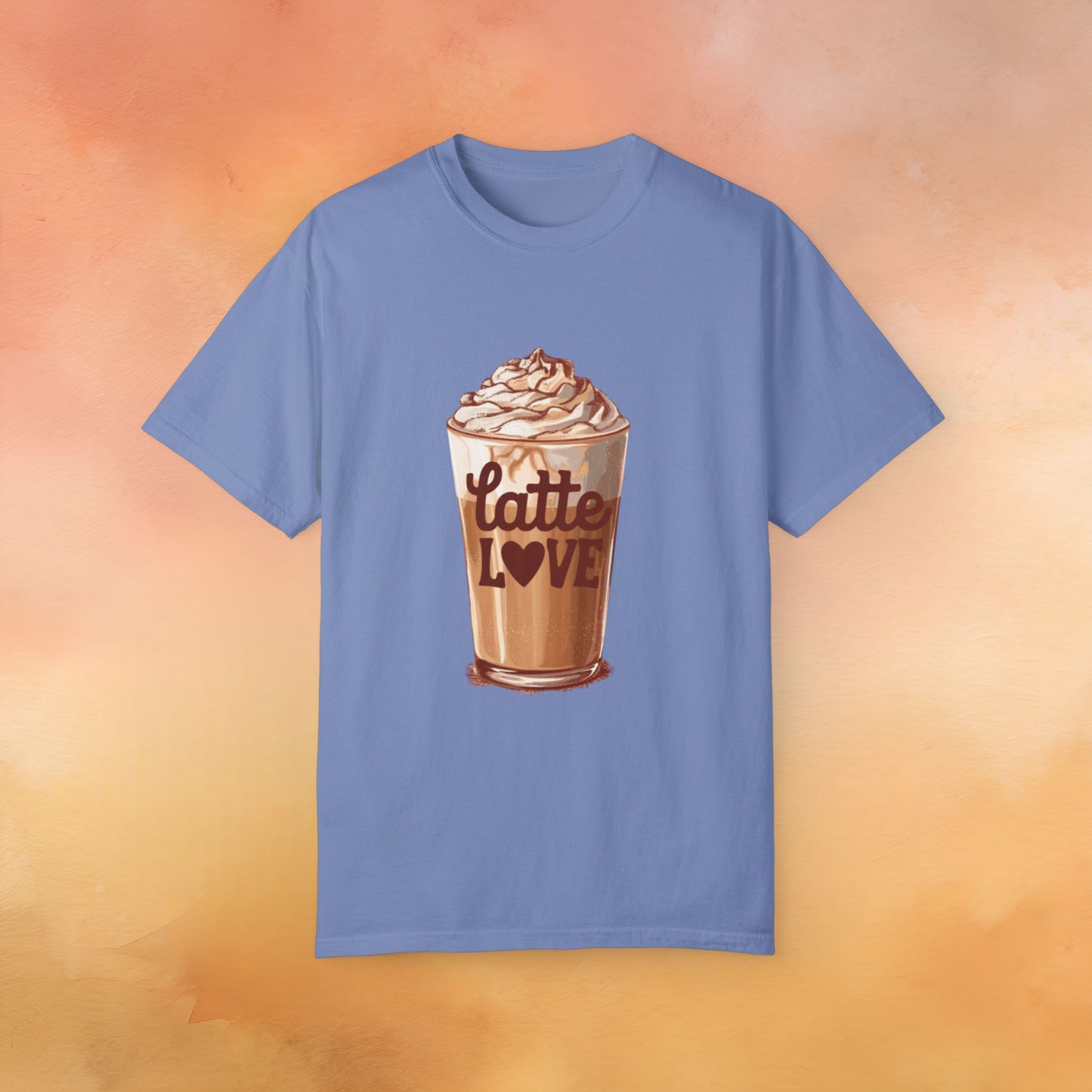 Latte Love T-Shirt, Cute Coffee Lover Shirt, Whipped Cream Latte Graphic Tee, Caffeine Enthusiast Gift, Coffee Shop Apparel