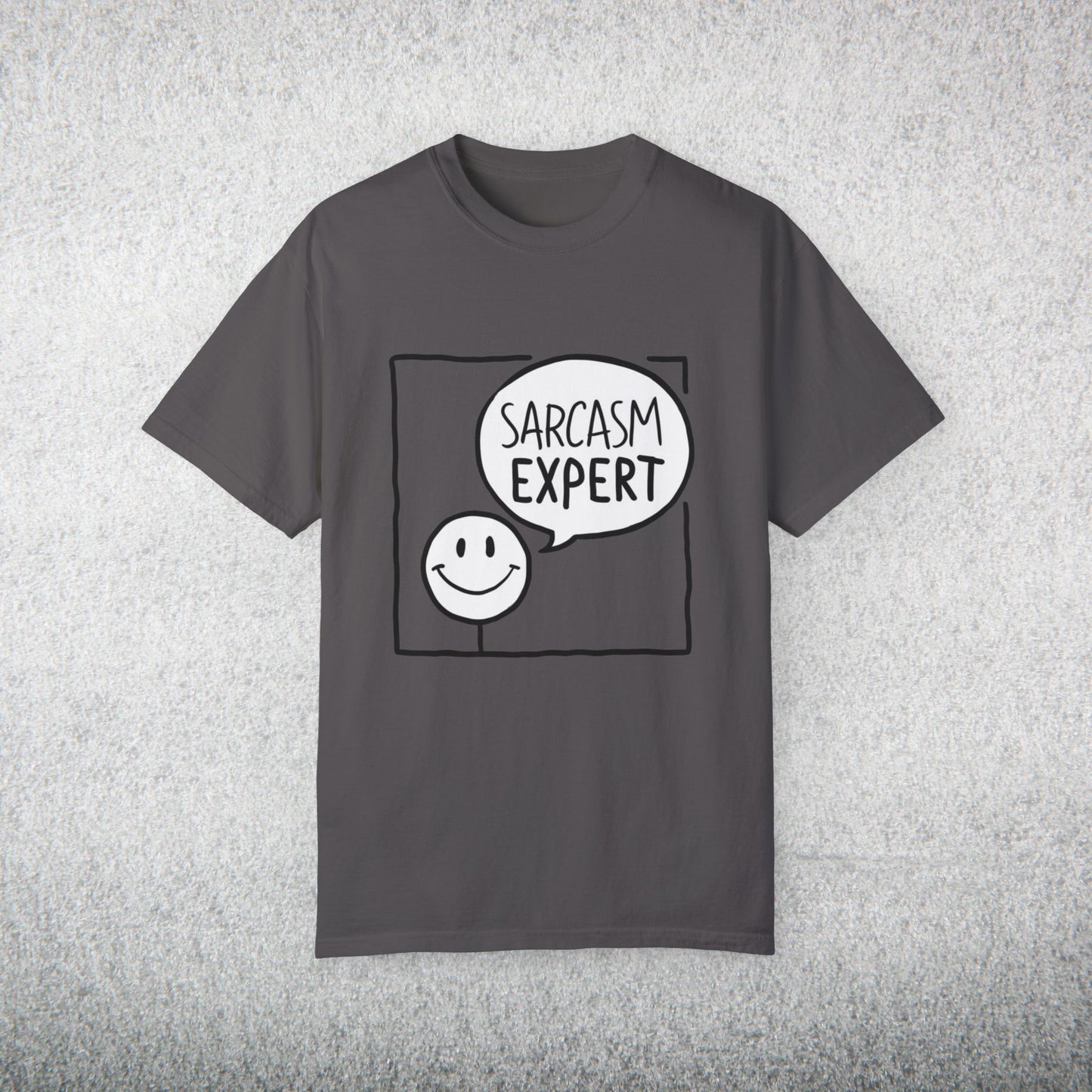 Funny Sarcasm Expert T-Shirt, Smiley Face Graphic Tee, Humor Shirt Gift, Sarcastic Quote Top, Casual Wear Statement Apparel