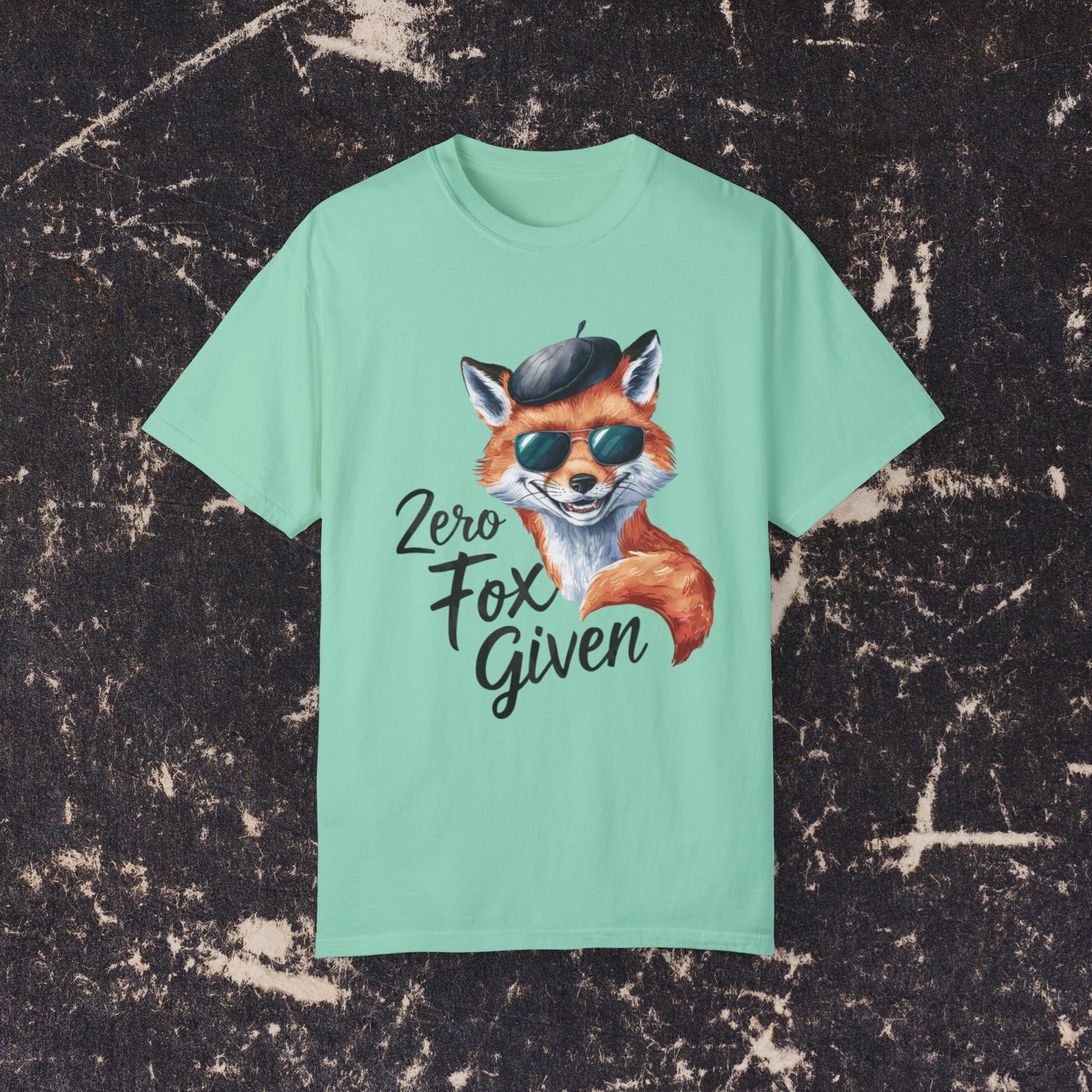 Funny Fox T-Shirt, Zero Fox Given Graphic Tee, Cute Animal Shirt, Novelty Fox Top, Cool Fox Beret Sunglasses Shirt, Fun Gift Tee