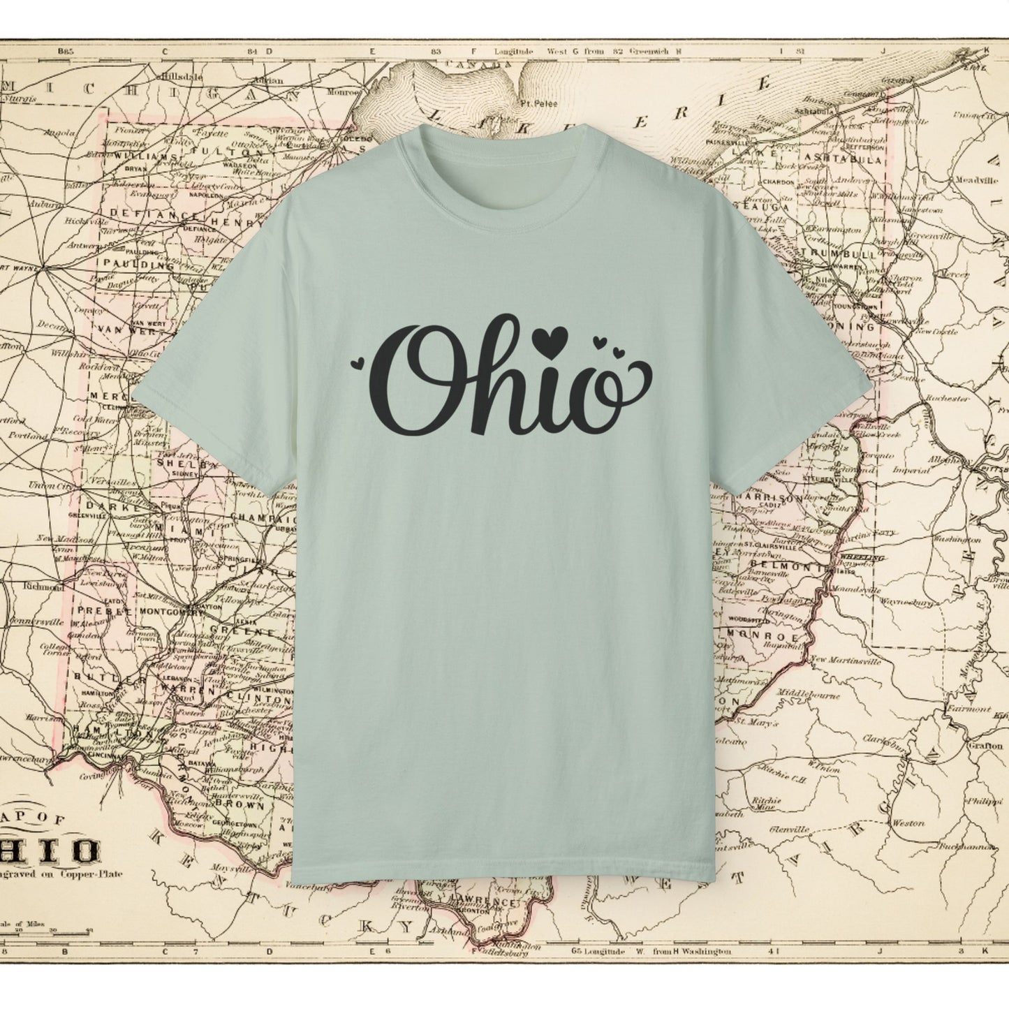 Ohio State Shirt, Ohio Heart Design Tee, Cute Ohio Graphic Tshirt, Ohio Lovers Gift Shirt, Ohio Home T-Shirt, Ohio Pride Top