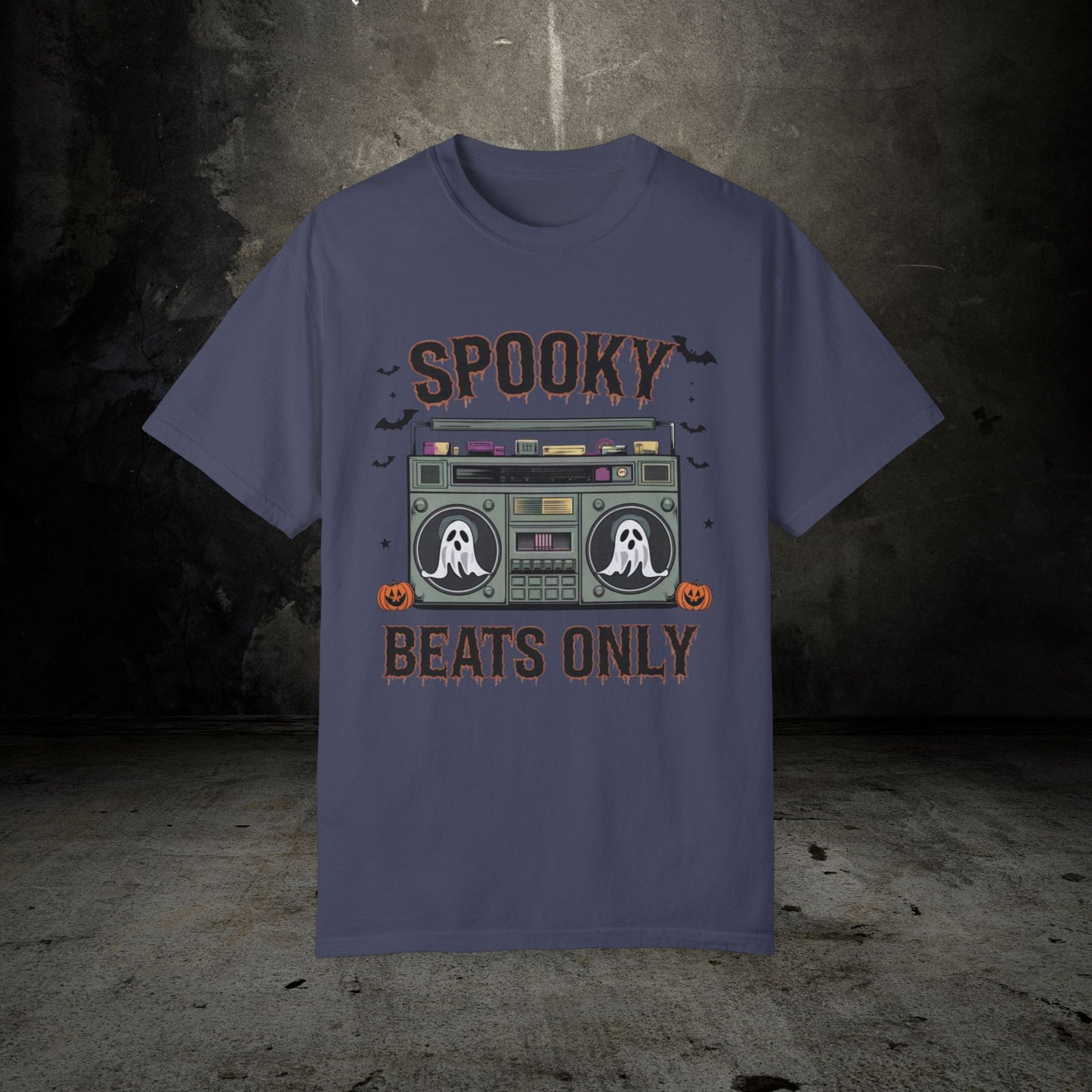 Halloween Spooky Beats Only Retro Boom Box Ghost Party T-Shirt, Vintage Halloween Music Tee, Funny Halloween Costume Shirt