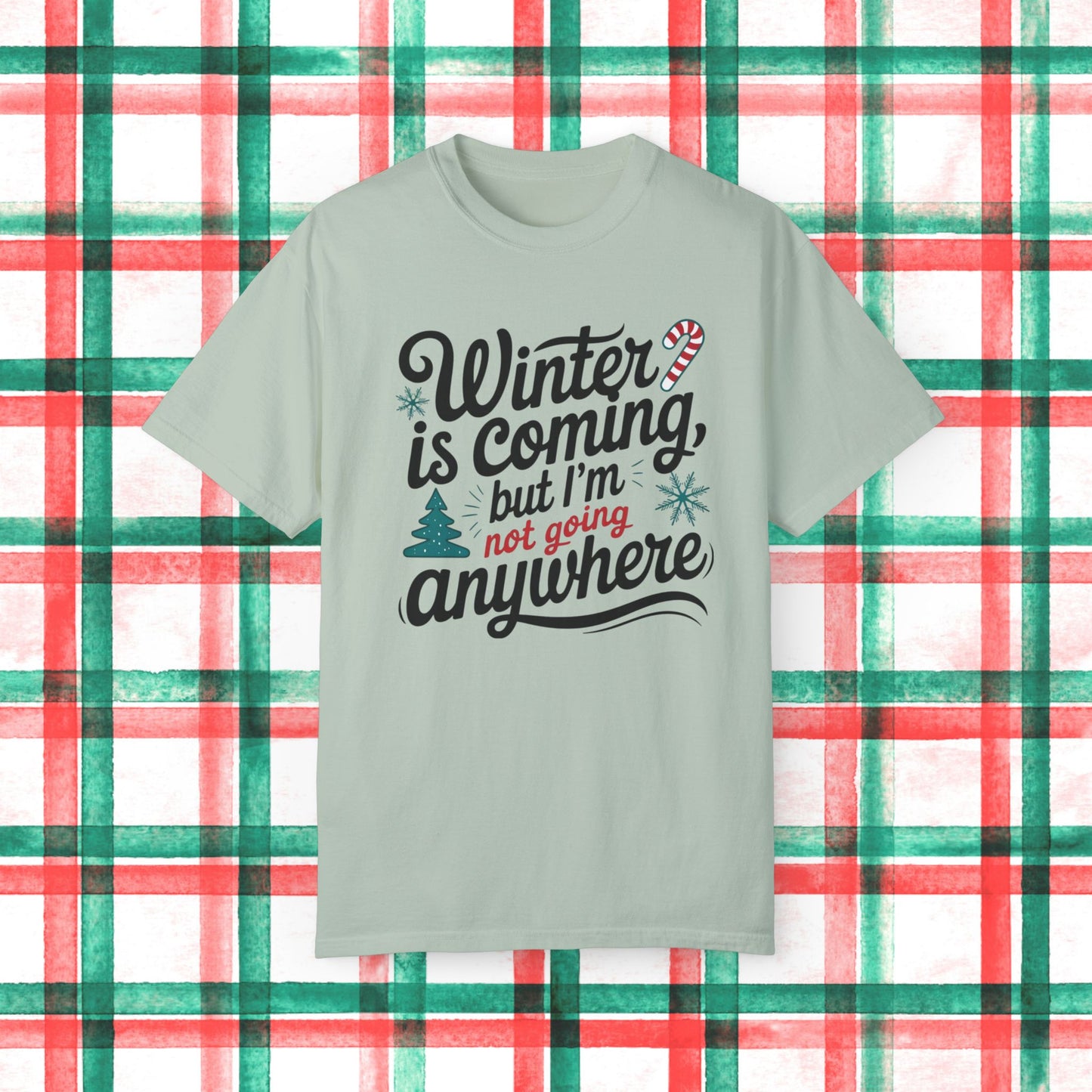 Winter is Coming But I'm Not Going Anywhere T Shirt Fun Holiday Tee Funny Christmas Shirt Cute Graphic Tee Shirt Gift