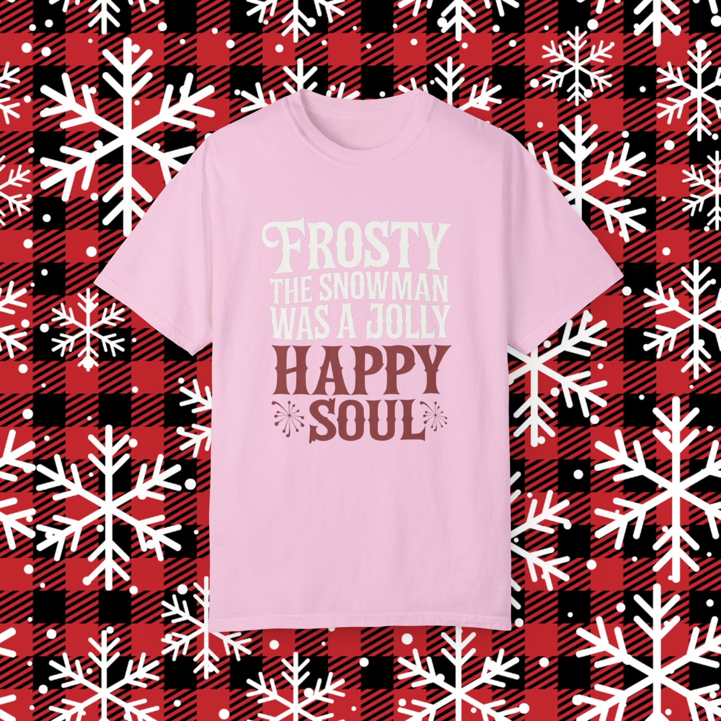 Frosty The Snowman Jolly Happy Soul Christmas T-Shirt Holiday Graphic Tee Winter Apparel Cute Snowy Design Gift Idea