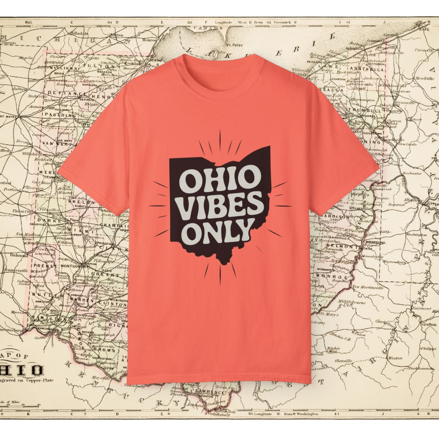 Ohio Vibes Only T-Shirt, Fun Ohio Graphic Tee, Ohio Pride Shirt, Trendy Ohio Apparel, State Love T-Shirt