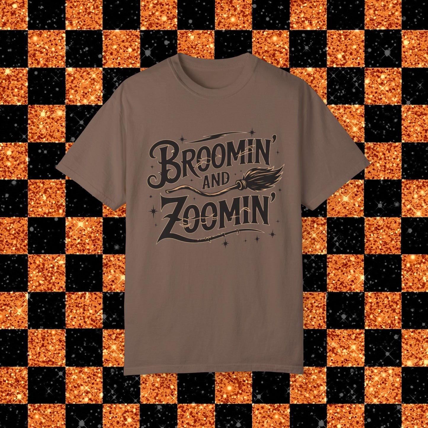 Broomin and Zoomin T-Shirt Custom Witchy Graphic Tee Halloween Witchcraft Shirt Magic Broomstick Gift for Witch Lovers Vintage