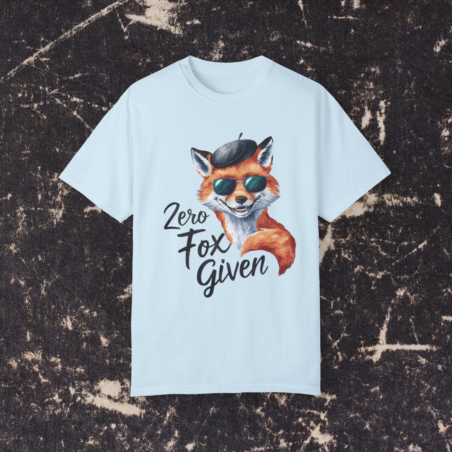 Funny Fox T-Shirt, Zero Fox Given Graphic Tee, Cute Animal Shirt, Novelty Fox Top, Cool Fox Beret Sunglasses Shirt, Fun Gift Tee