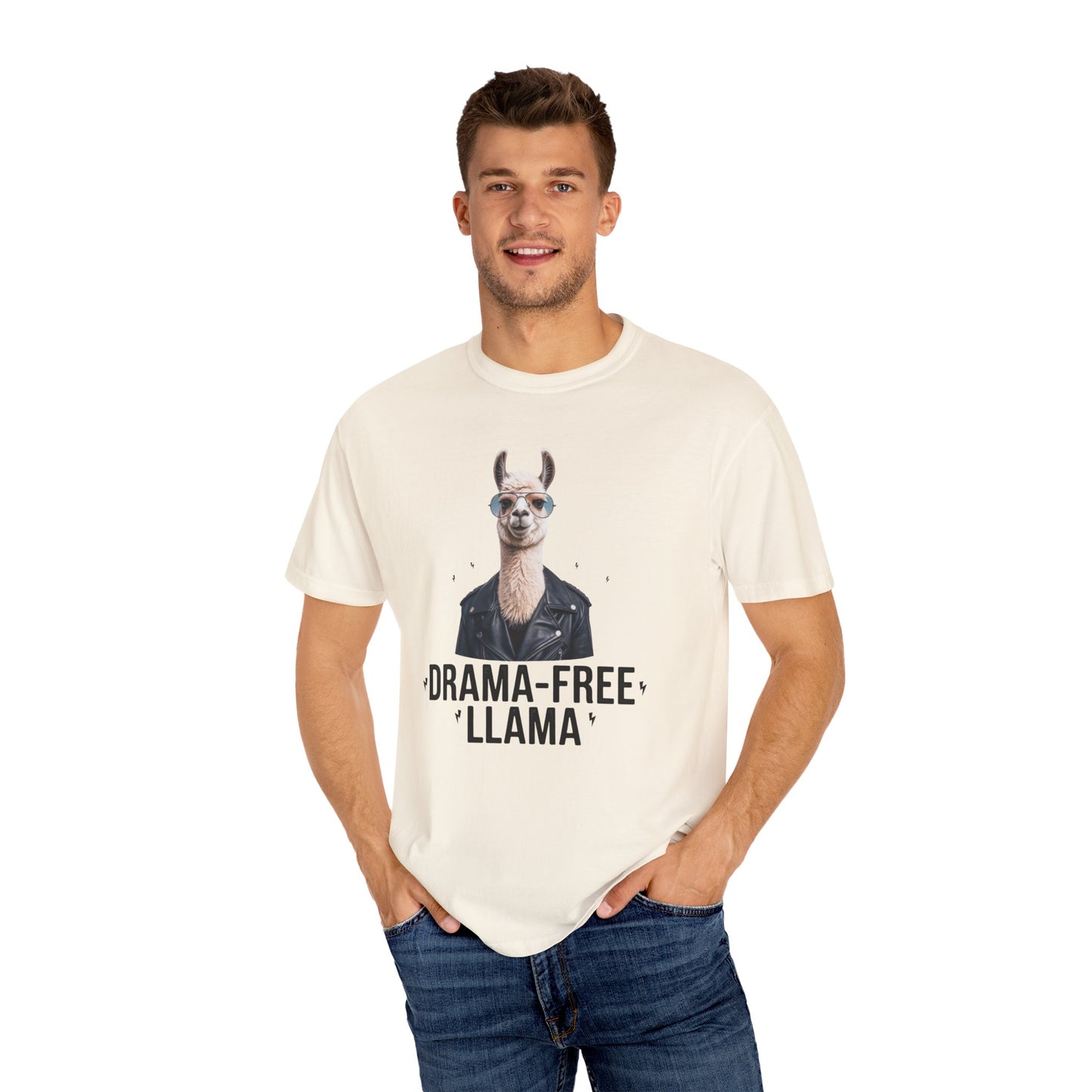 Drama-Free Llama Graphic T-Shirt, Funny Animal Lover Tee, Cool Llama Shirt, Stylish Llama Graphic Tee, Unique Gift for Llama Lovers