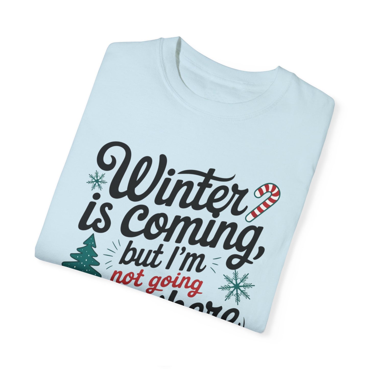 Winter is Coming But I'm Not Going Anywhere T Shirt Fun Holiday Tee Funny Christmas Shirt Cute Graphic Tee Shirt Gift