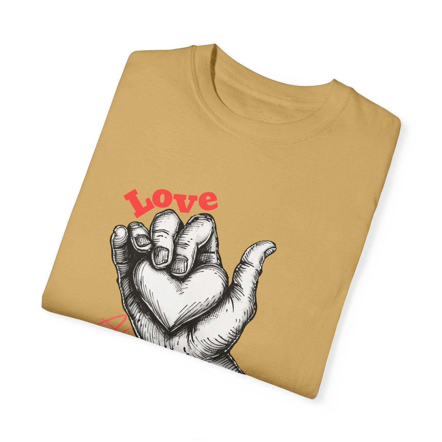 Love Always Hand Holding Heart Graphic Shirt, Unique Romantic T-Shirt, Heartwarming Love Tee, Thoughtful Gift for Loved Ones