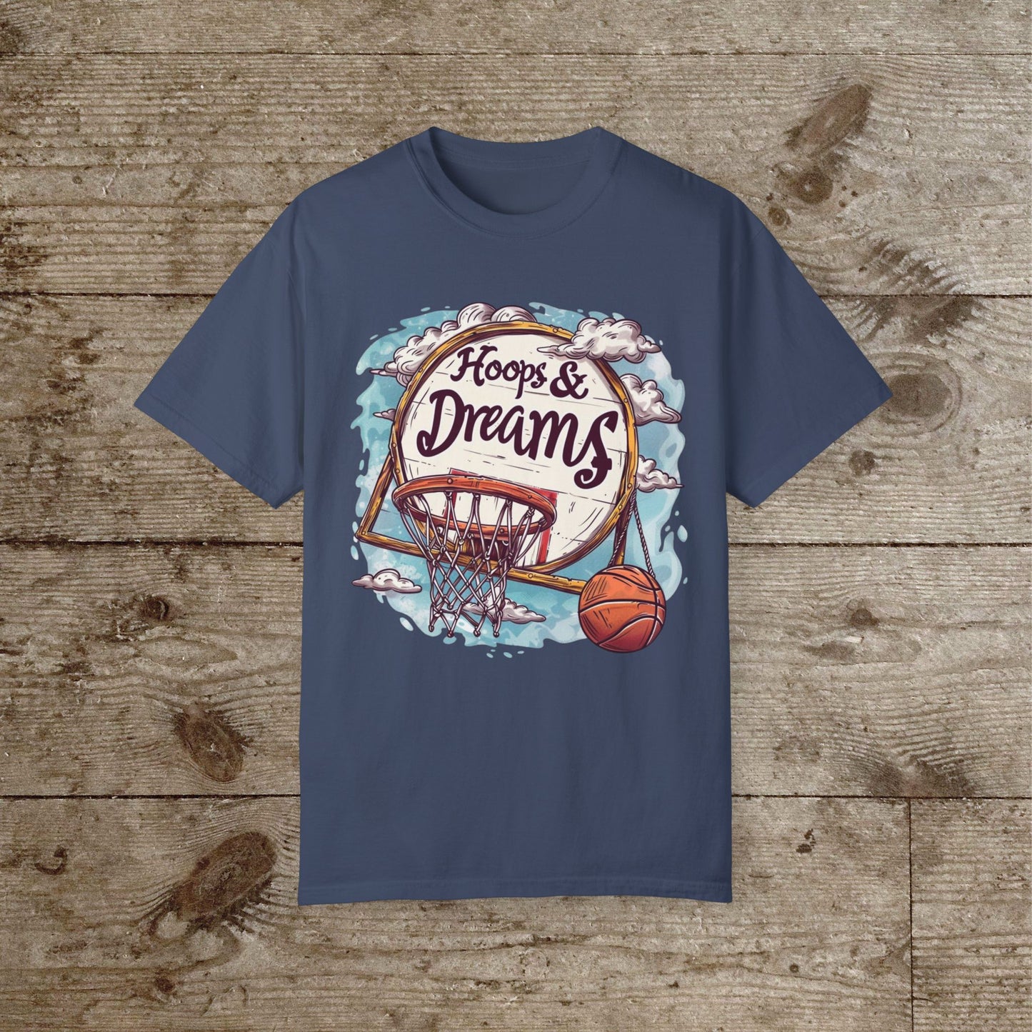 Basketball Hoop Dreams T-Shirt Cool Graphic Tee for Sports Lovers Unique Basketball Gift Trendy Sportswear Casual Outfit