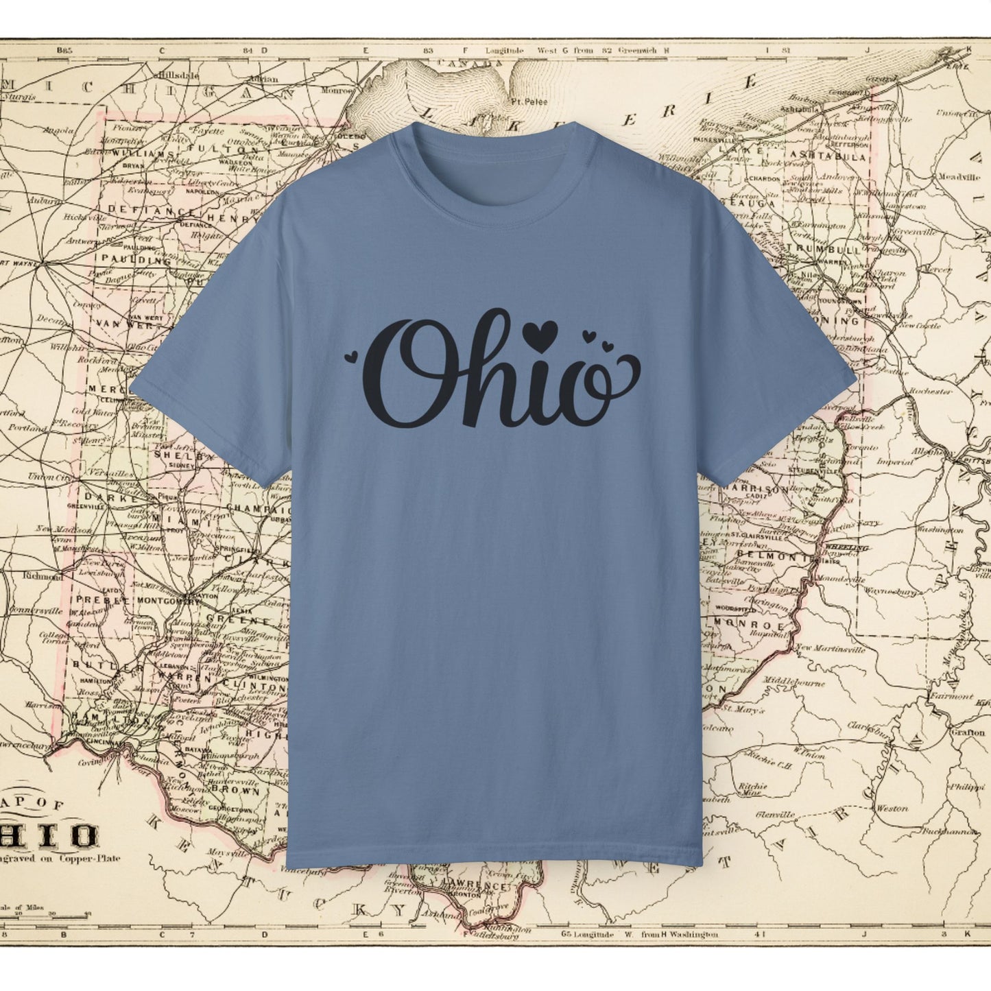 Ohio State Shirt, Ohio Heart Design Tee, Cute Ohio Graphic Tshirt, Ohio Lovers Gift Shirt, Ohio Home T-Shirt, Ohio Pride Top