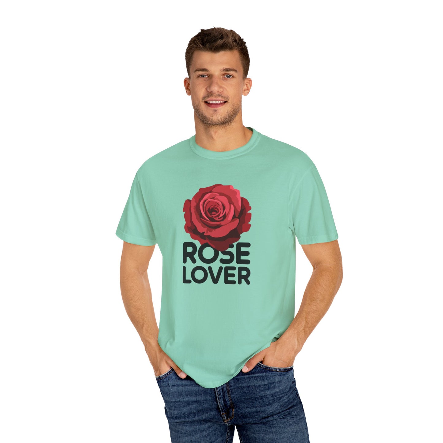 Rose Lover Graphic T-Shirt, Red Rose Art Shirt, Floral Print Top, Lover's Gift Tee, Casual Fashion Statement, Unique Graphic Tee