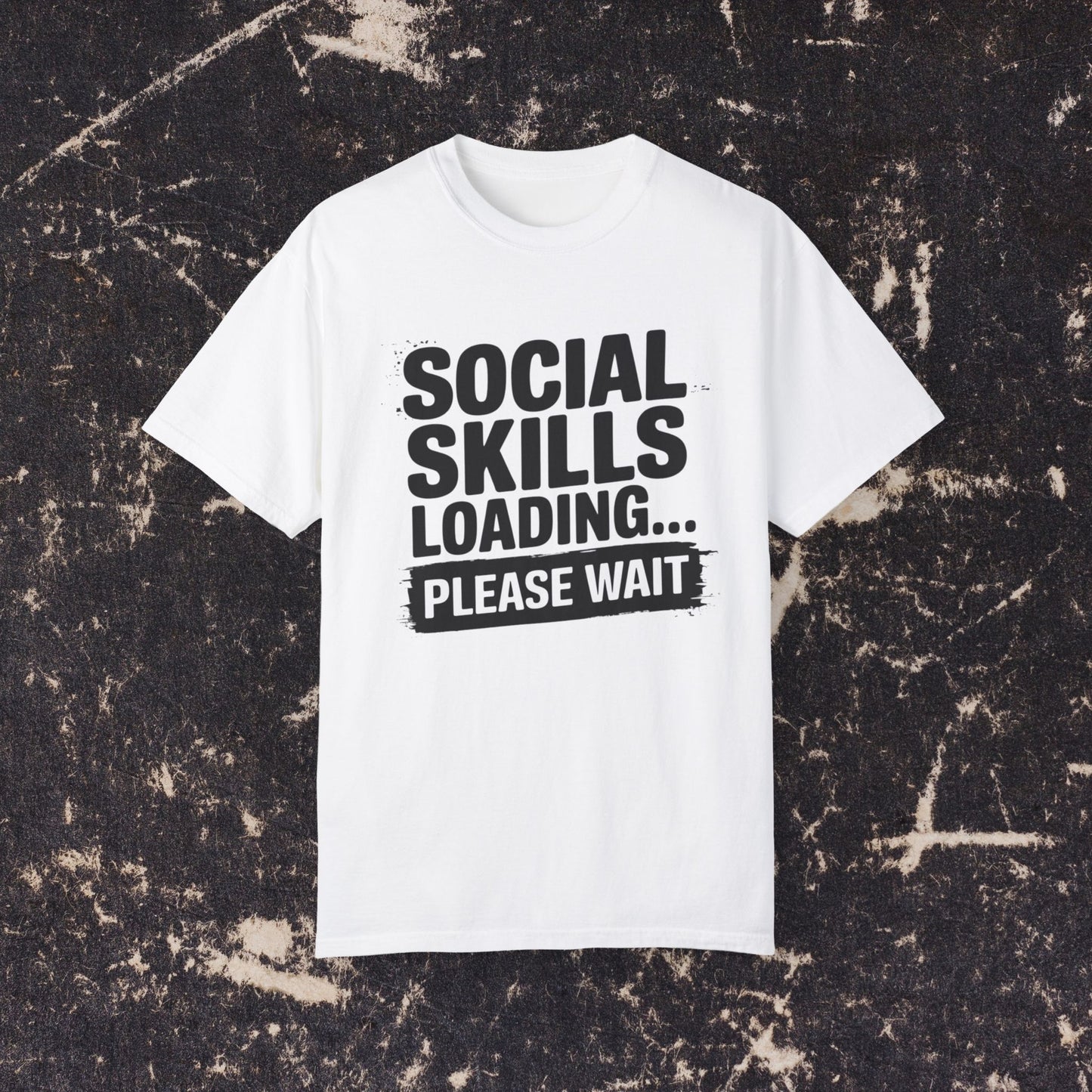 Funny Social Skills Loading Please Wait Graphic T-Shirt, Unisex Casual Tee, Humorous Statement Shirt, Trendy Graphic Tee, Gift Idea