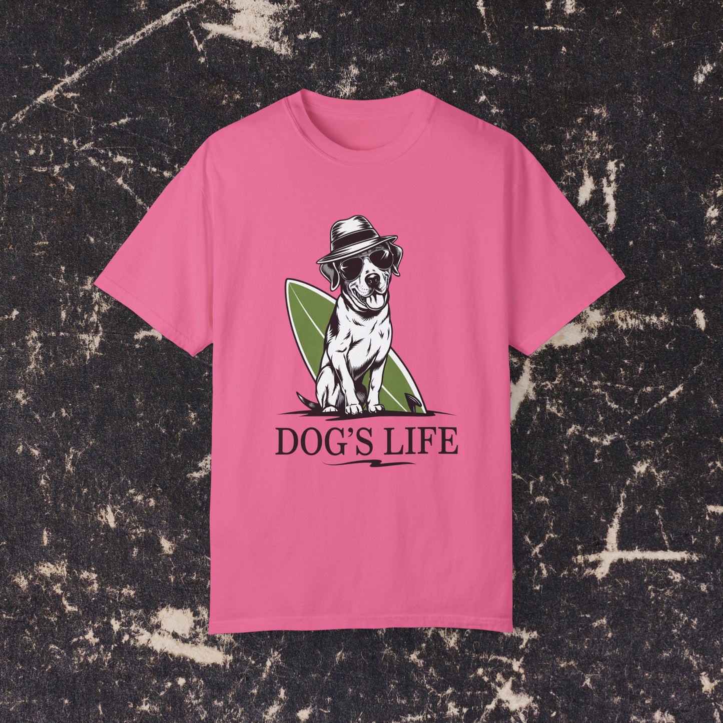 Cool Dog with Sunglasses and Hat Graphic T-Shirt, Dog's Life Casual Wear, Graphic Tee for Dog Lovers, Fun and Stylish Shirt