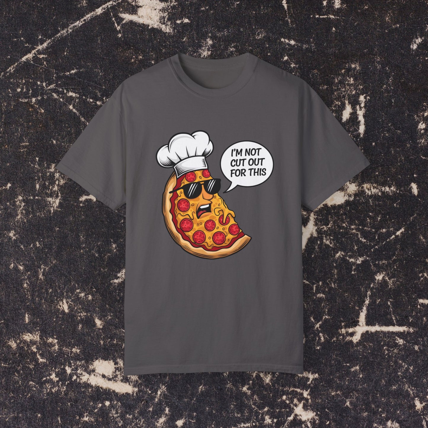 Funny Pizza Slice T-Shirt, Cool Chef Pizza Graphic Tee, Humorous Food Lover Shirt, I'm Not Cut Out For This, Unique Pizza Apparel