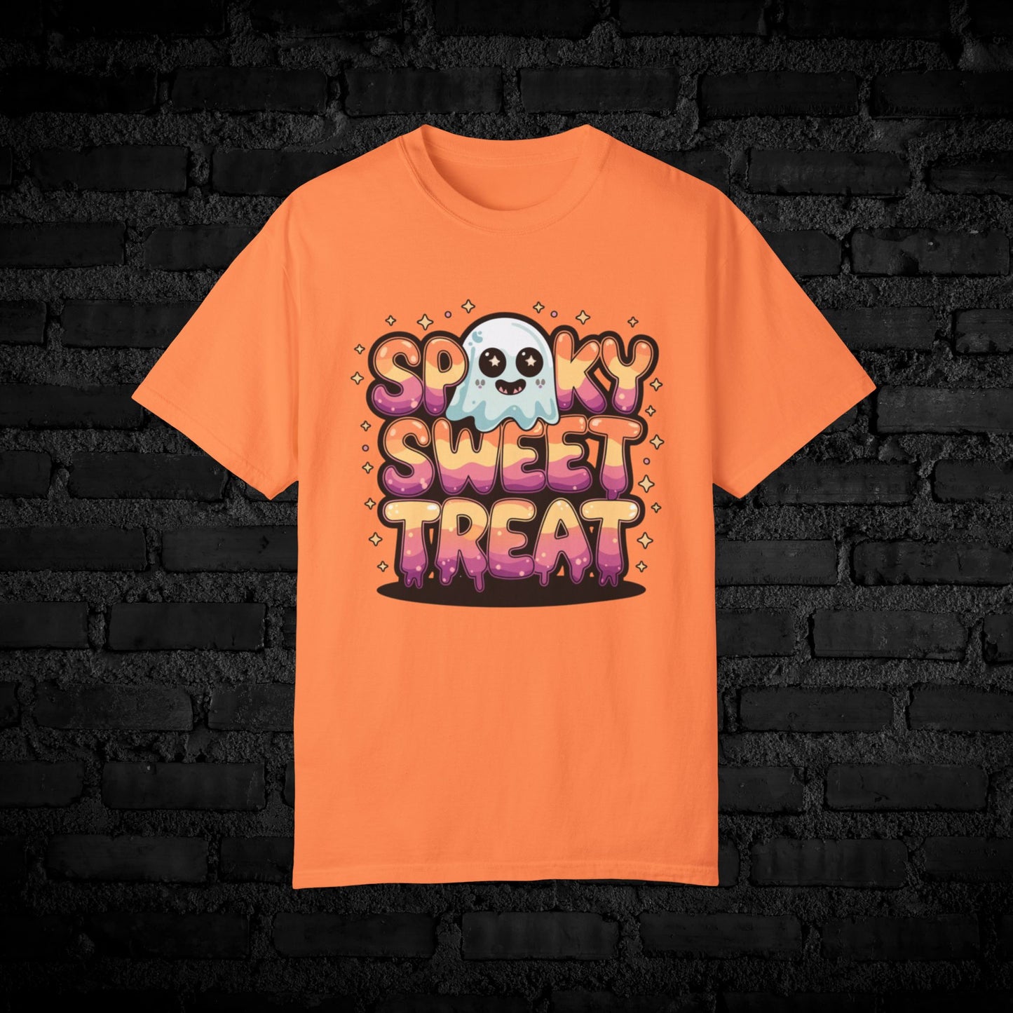 Spooky Sweet Treat T-Shirt, Cute Halloween Ghost Shirt, Kawaii Style Halloween Tee, Adorable Boo Shirt, Fun Halloween Apparel