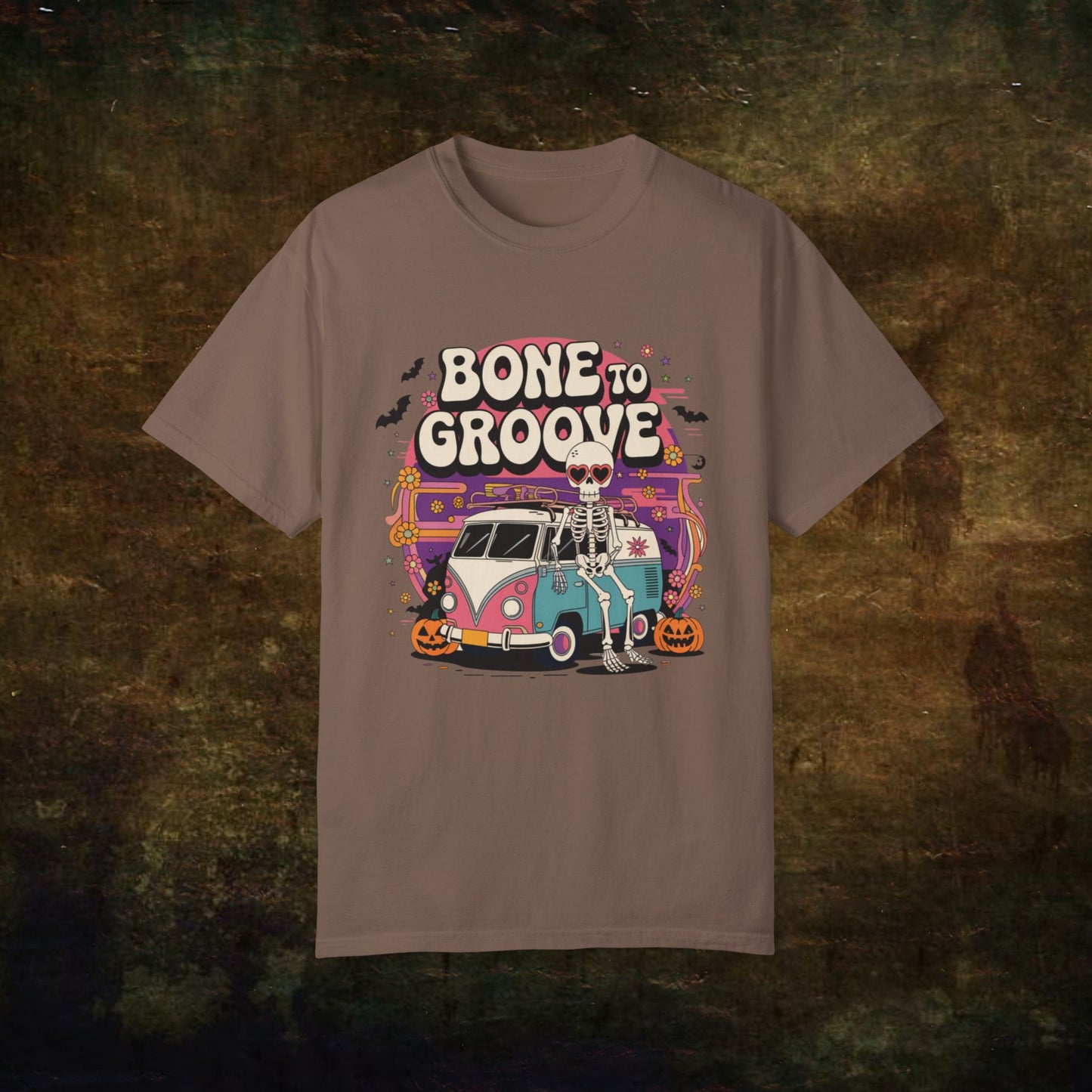 Vintage Skeleton Van Halloween T-Shirt, Retro Halloween Graphic Tee, Funky Skeleton Car T-Shirt, Spooky Season Shirt