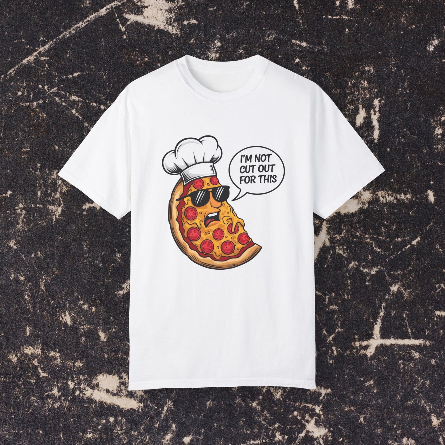 Funny Pizza Slice T-Shirt, Cool Chef Pizza Graphic Tee, Humorous Food Lover Shirt, I'm Not Cut Out For This, Unique Pizza Apparel