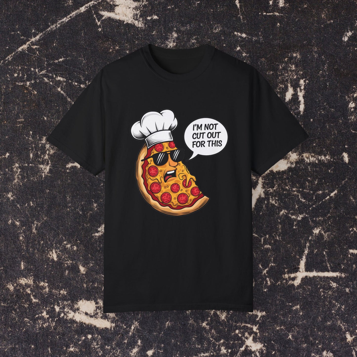 Funny Pizza Slice T-Shirt, Cool Chef Pizza Graphic Tee, Humorous Food Lover Shirt, I'm Not Cut Out For This, Unique Pizza Apparel