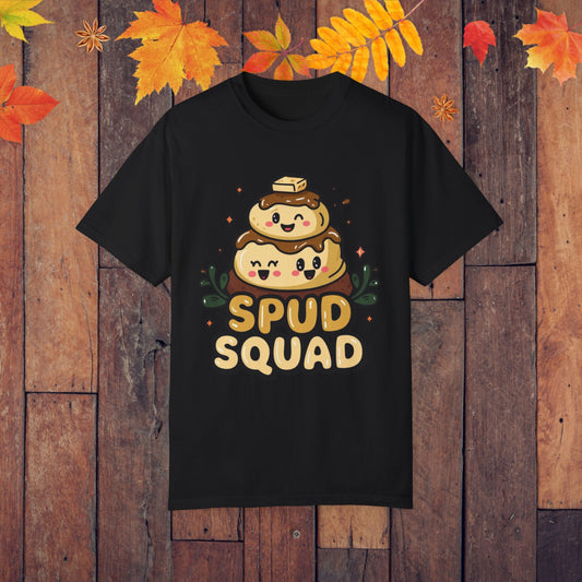 Cute Spud Squad Graphic T-Shirt, Potato Lovers Funny Tee, Kawaii Foodie Shirt, Adorable Cartoon Potatoes Top, Cute Veggie Tshirt