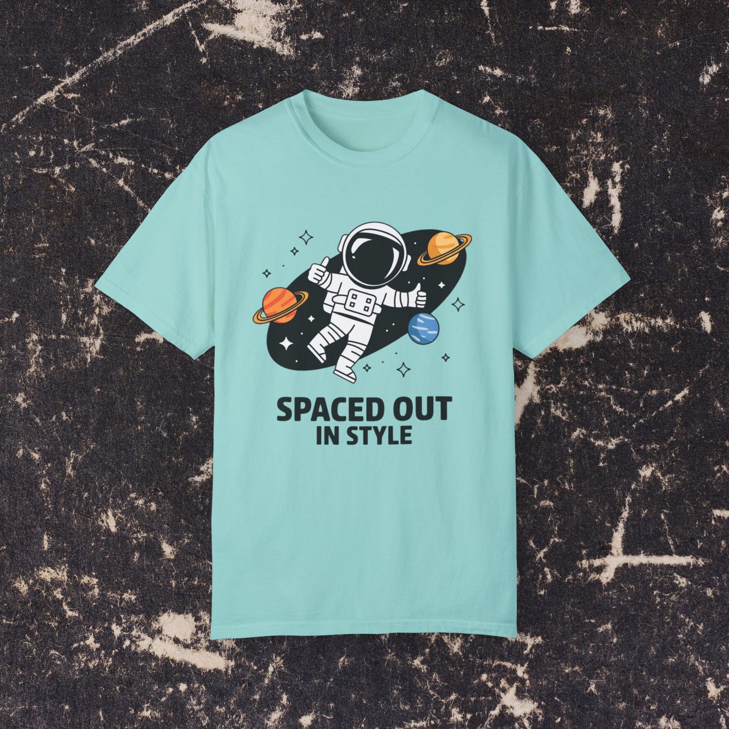 Fun Astronaut Graphic Tee, Spaced Out In Style T-Shirt, Cool Space Themed Shirt, Trendy Astronaut Design, Unique Space Gift